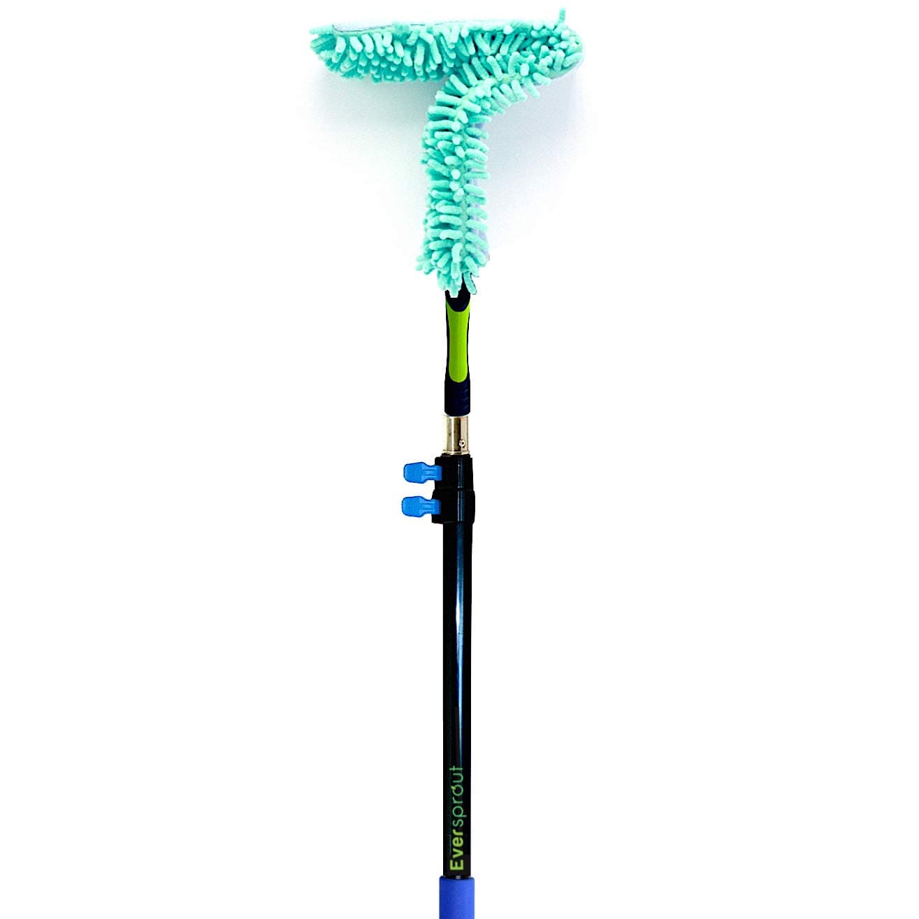 20+ Foot High Reach Flexible Microfiber Ceiling & Fan Duster | Bendable to Clean Any Fan Blade | Removable & Washable Brush Head |5-to-12 Foot 3-Stage Lightweight Aluminum Extension Pole