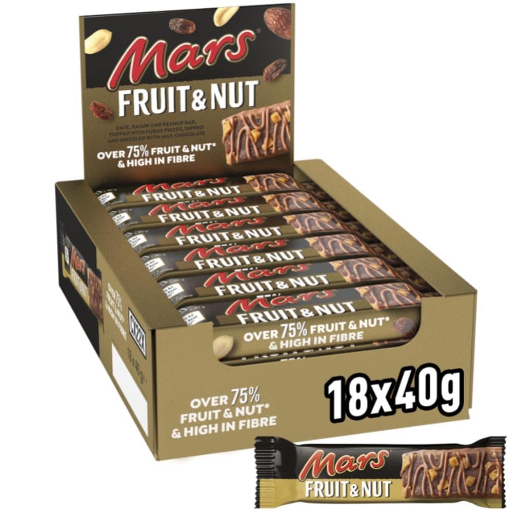 Fruit & Nut Milk Chocolate Bars, Milk Chocolate Bulk Box 18 x 40g, Ideal for Gift, Healthy Snacks or Hamper