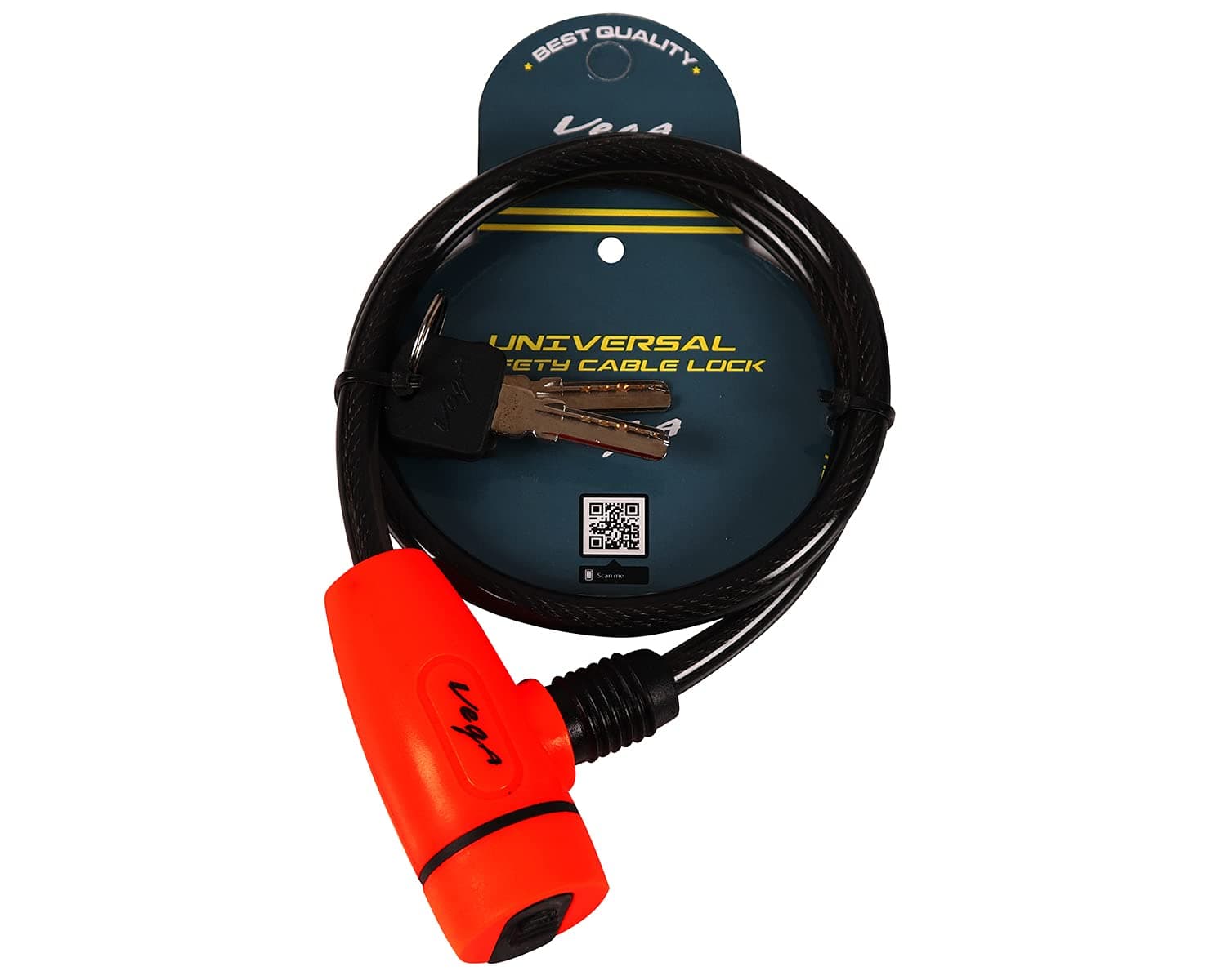 Stainless Steel Cable Key Lock Dull Black Red