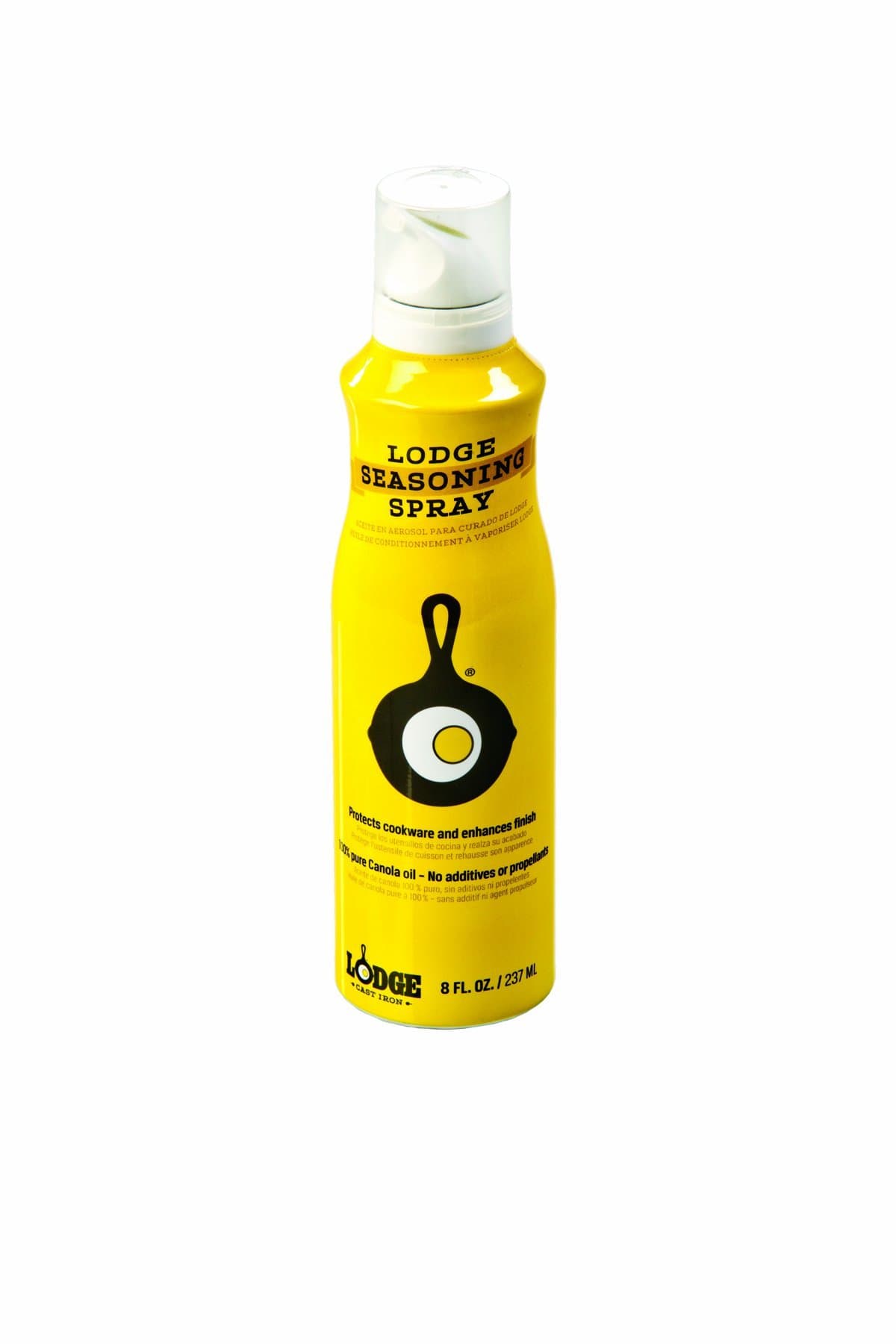 Lodge Cast Iron Seasoning Spray - Seasoning Spray Made with 100% Canola Oil to Restore, Cure, and Care for Cast Iron Cookware - 8 Ounce