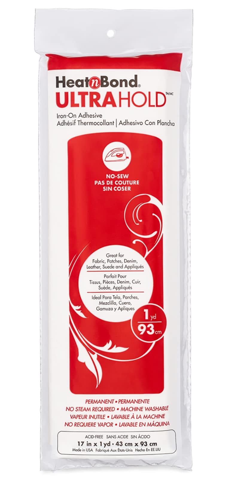 Iron-On Adhesive, White, 1 Pack