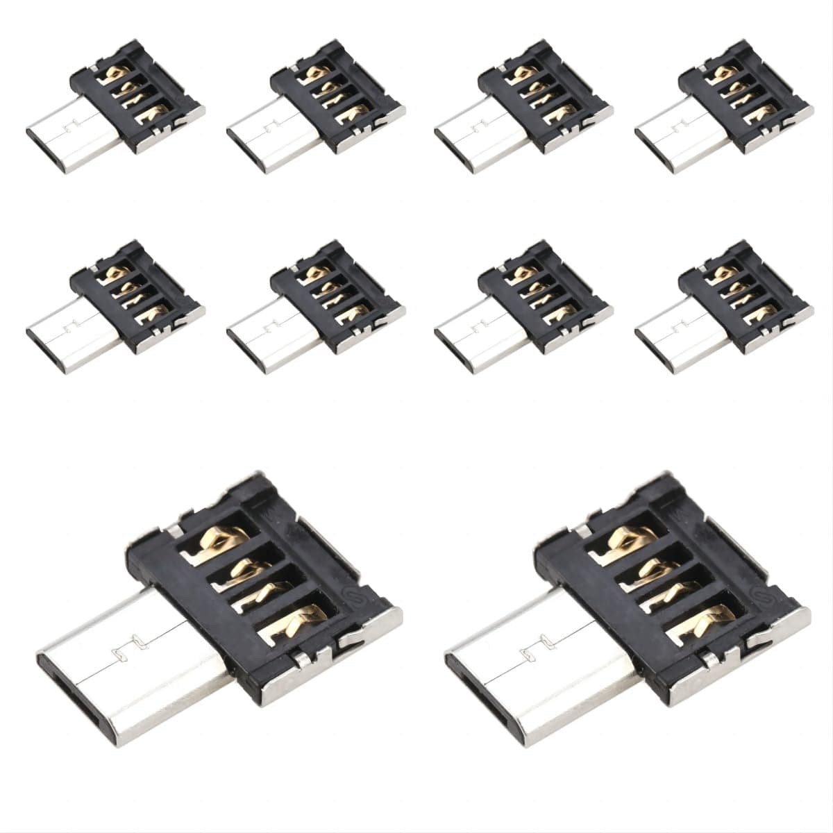 CHENYANG Ultra Mini DM Micro USB 5pin OTG Adapter Connector for Cell Phone Tablet & USB Cable & Flash Disk - 10pcs