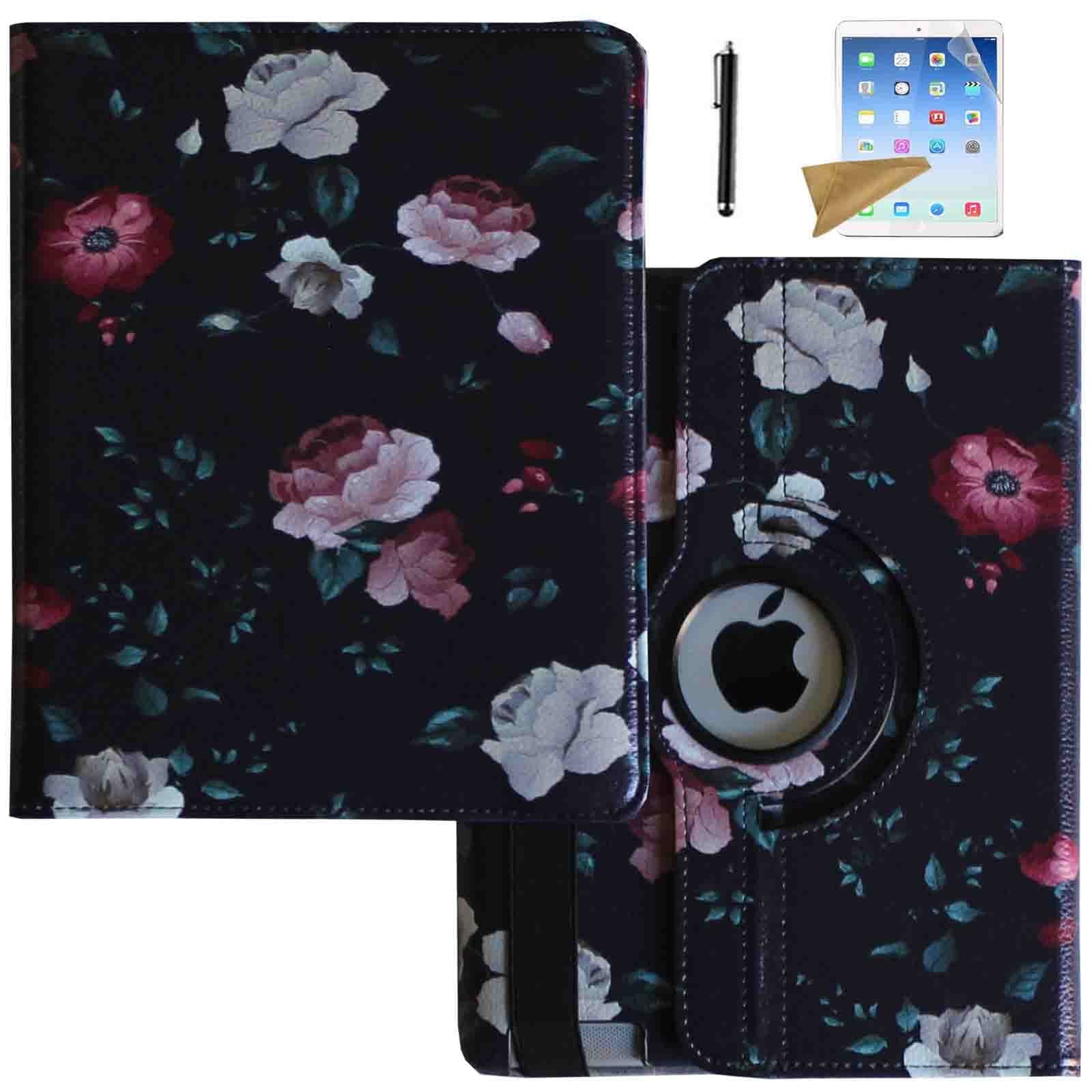 iPad 2 /iPad 3 /iPad 4 Case, Lingsor 360 Degree Rotating Stand Magnetic Smart Leather Cover with Auto Sleep Wake for iPad 2/3/4 A1395 A1396 A1397 A1403 A1416 A1430 A1458 A1459 A1460, Blossom
