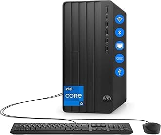 Desktop Computer Tower PC, Intel 6-Core i5-12500 Processor, 16GB DDR4 RAM, 512GB PCIe NVMe SSD, WiFi & Bluetooth, KB & Mouse, Windows 11 Home, for Home Office, Business & Student