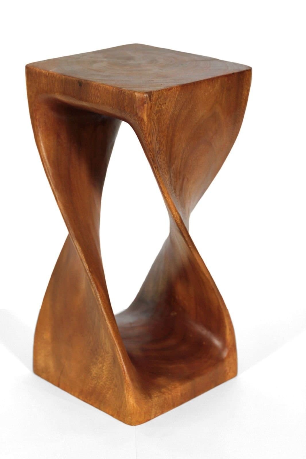 Montpellier decor Small Twist Side Table/Stool/Hand Carved - Waxed Finish