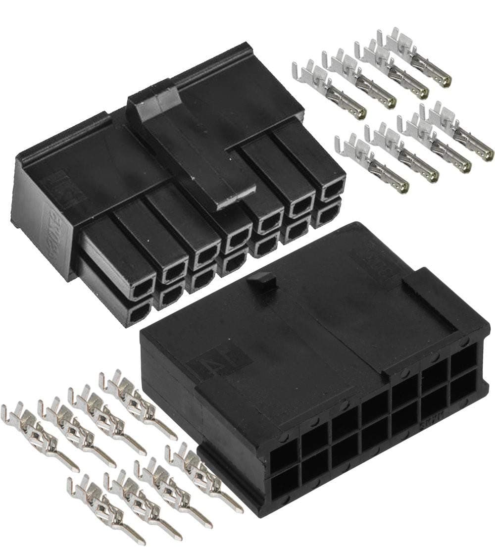 Micro-Fit 3.0™ Dual Row (14 Circuits) Male & Female Receptacle Plug, w/Terminal sockets, (Pack of 1 Complete Set)