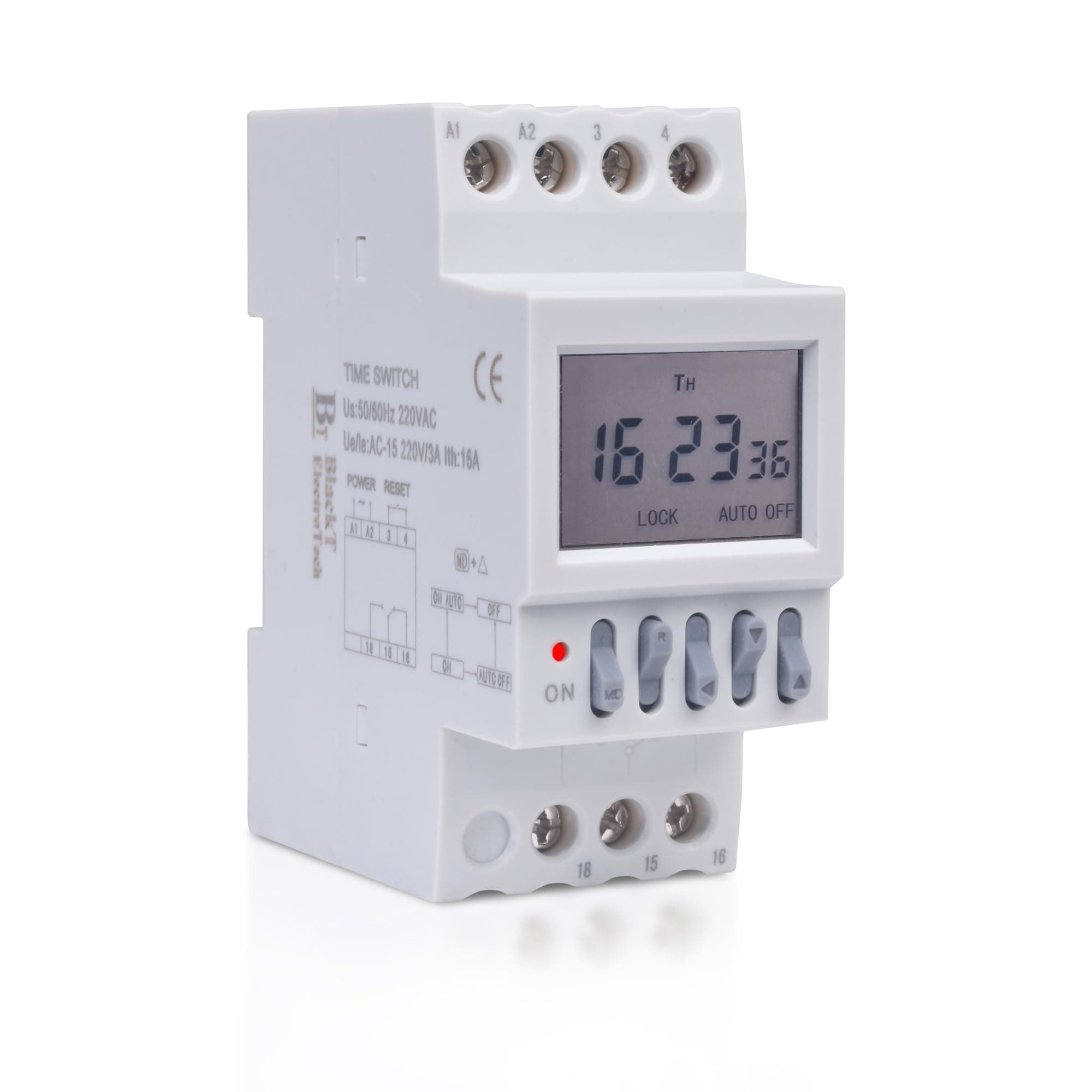 Blackt Electrotech (BT41BL) : 220V Din Rail Mount Digital Timer 40-Group Time-Controlled Ringer Timer School Bell Relay