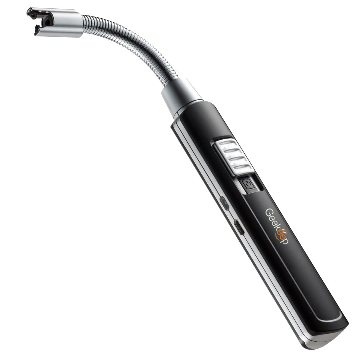 Electric Arc Lighter with 360° Rotatable Flexible Long Neck, G Geekeep Flameless USB Rechargeable Lighter No Flame & Smell, Windproof for Household BBQ Camping Candles (Zinc Alloy Version)