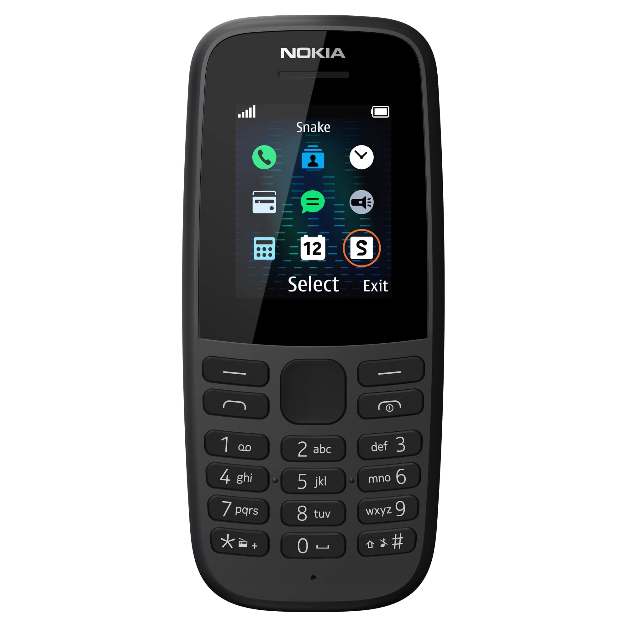 Nokia 105 Single SIM Keypad Phone (2020) | Black