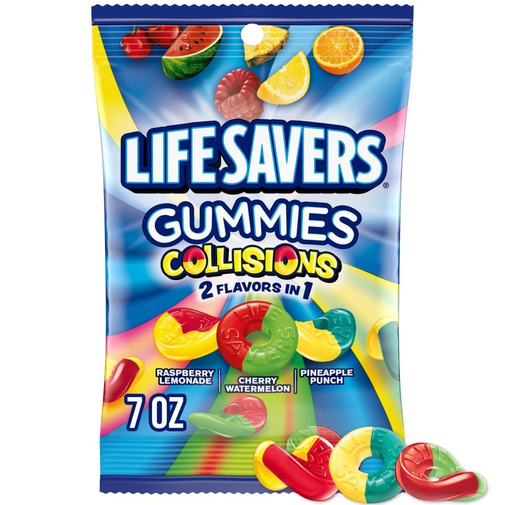 LIFE SAVERS Gummies Collisions Gummy Candy, 7 oz Bag