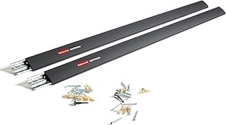 Rubbermaid FastTrack Wall Mounted Storage and Organization System Rail, Horizontal 48", 2-Pack, Holds up to 1,750 pounds Each Rail, for Home/Garage Storage and Organization