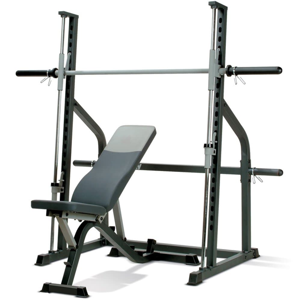 Marcy SM600 Smith Machine and Adjustable Utility Weight Bench - Black/Grey, One Size
