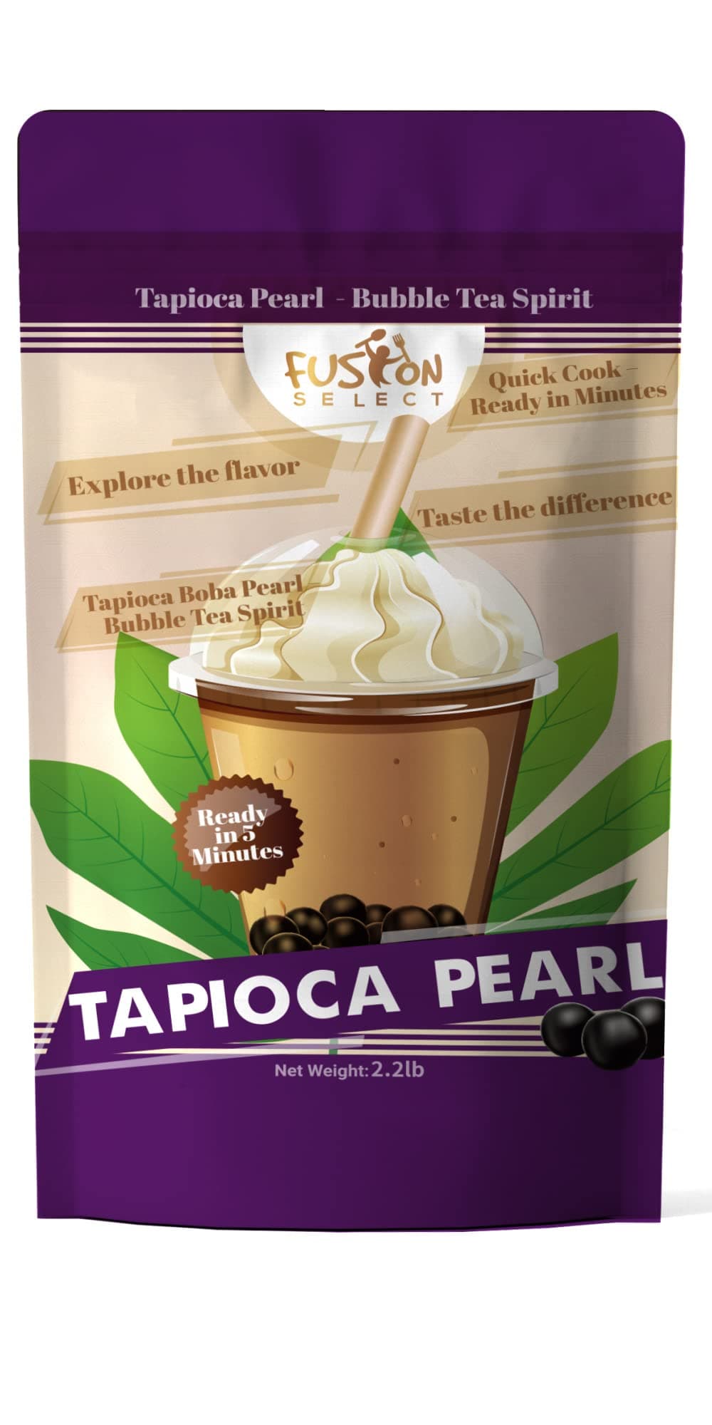 2.2Lb Tapioca Pearl - Brown Sugar Flavor Quick Cook Tapioca, Diy Boba For Tea Ready In 5 Minutes, Pearls, Bubble S, Milk Toppings