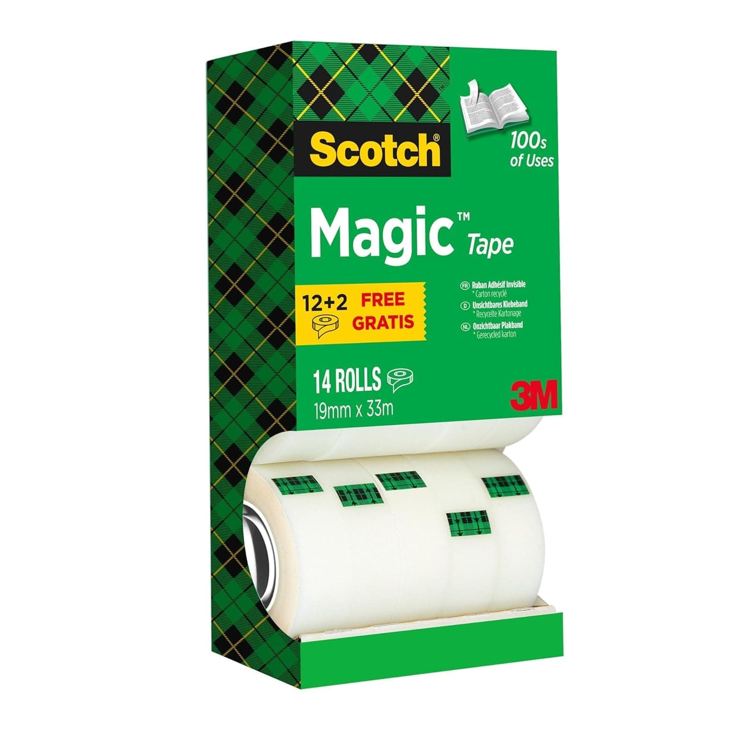 Scotch Magic Tape, Value Pack, 14 Rolls, 19 mm x 33 m - General Purpose Sticky Tape for Document Repair, Labelling & Sealing