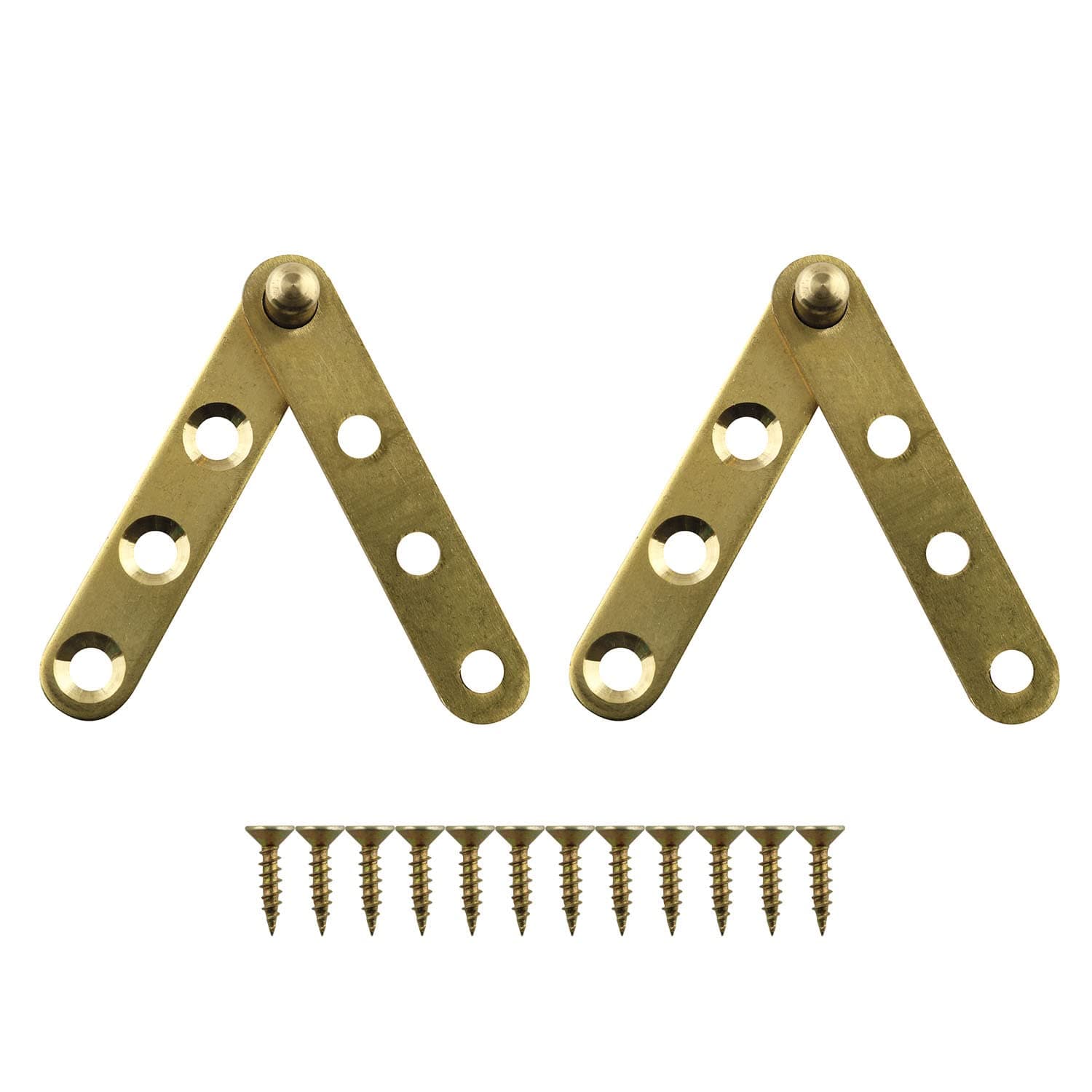360 Degree Rotatable Door Pivot Hinge 2PCS 360 Degree Rotatable Golden Brass Antique Cabinet Door Hidden Copper Hinge for Windows Fence Sheds Kitchen Gate Closet Cupboards Straight Hinges