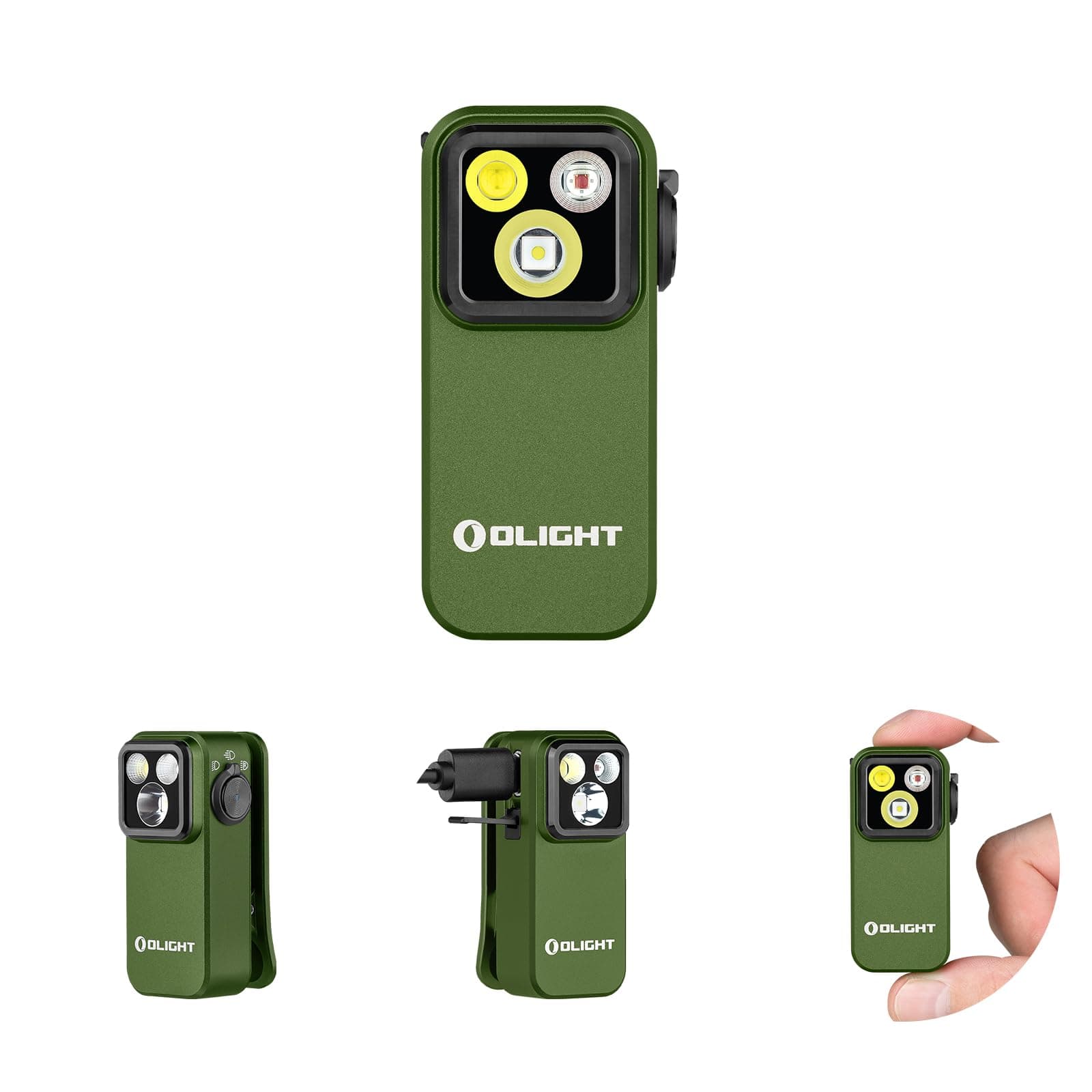 - Oclip Pro EDC Flashlight Clip-on Light, Rechargeable 500 Lumens with Three Lighting Solutions Type-C Charging, Magnetic Flash Lights for Signaling, Cycling, Outdoor or Indoor Use(OD Green)