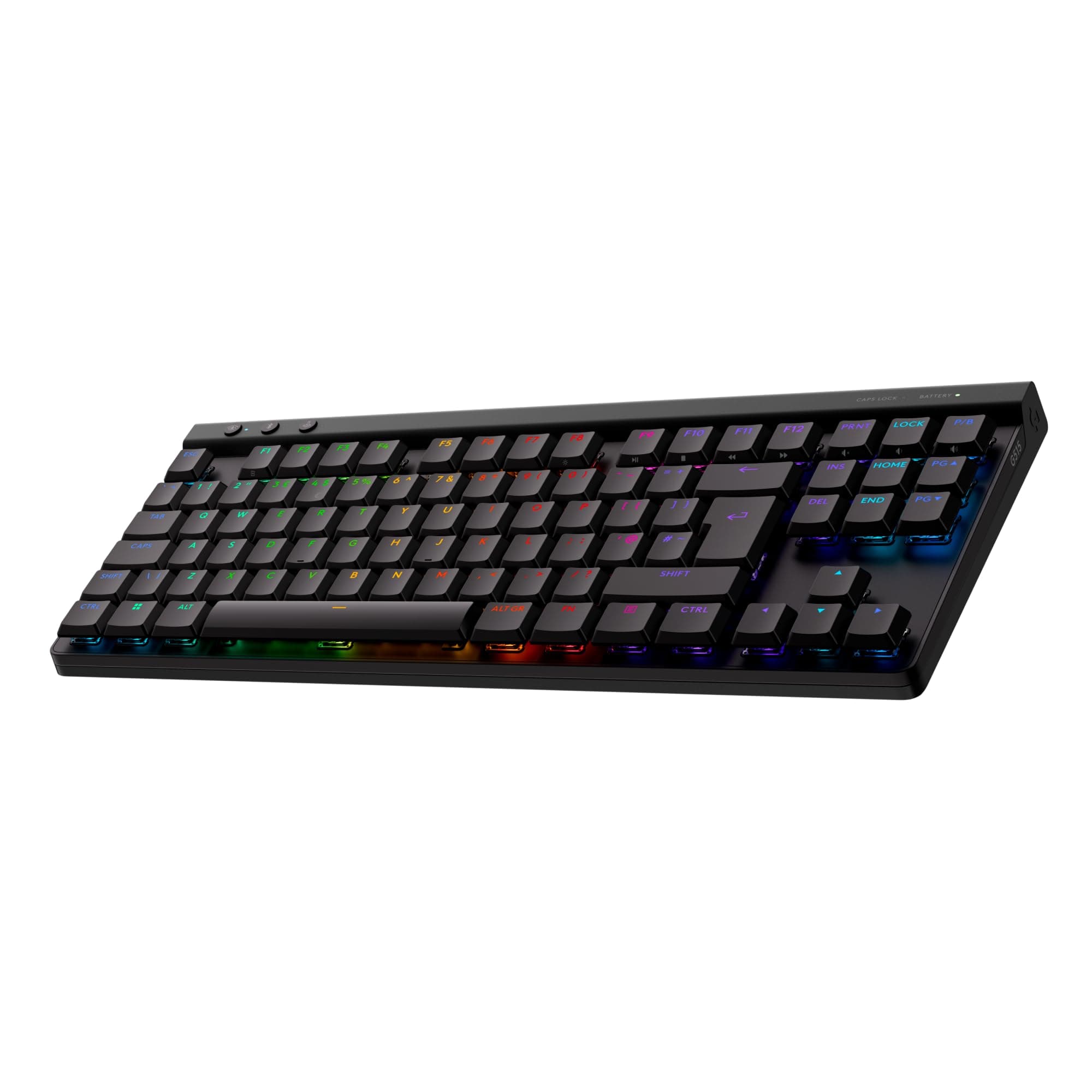 Logitech G515 Lightspeed TKL Low Profile Wireless Gaming Keyboard, LIGHTSYNC RGB, Thin Tenkeyless Design, PBT Keycaps, Tactile (Brown) Mechanical Switches - Black