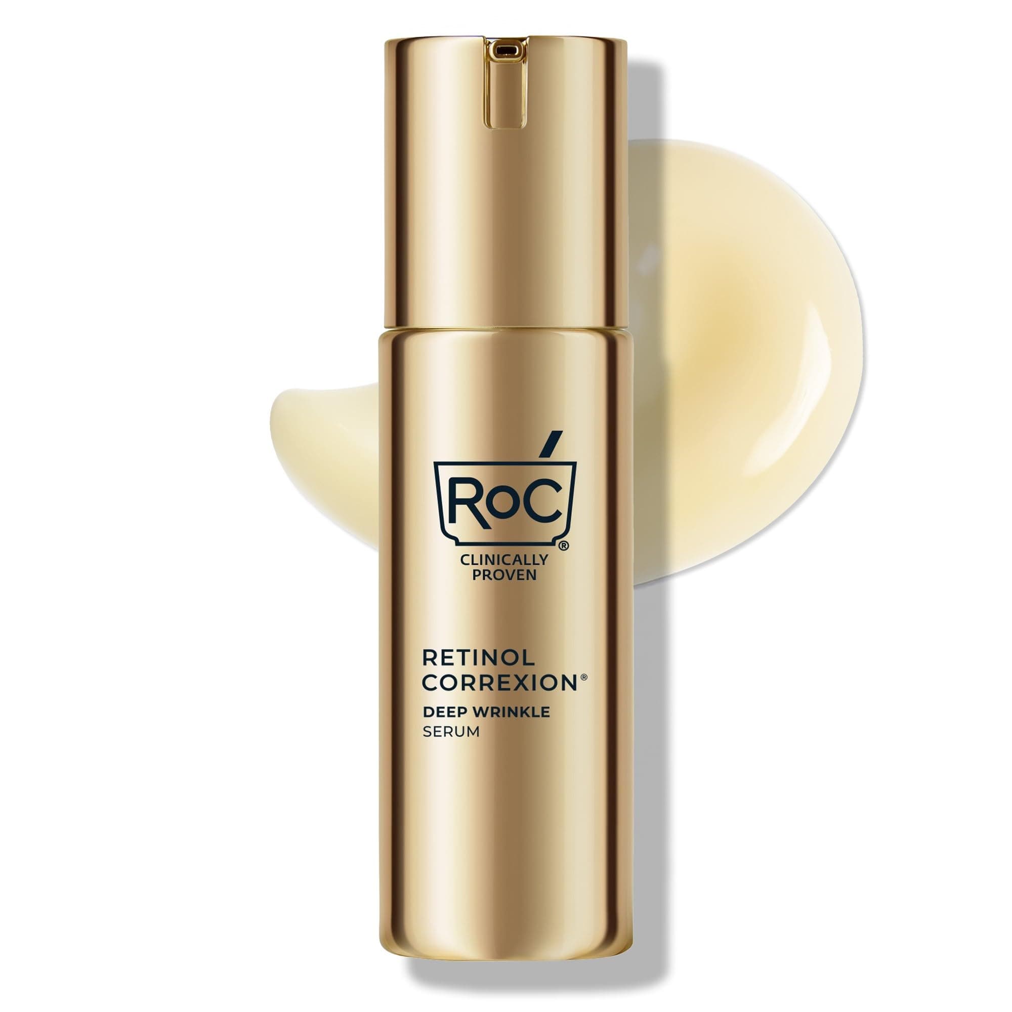 - RoC Retinol Correxion Deep Wrinkle Retinol Face Serum with Ascorbic Acid, Anti-Aging Treatment for Fine Lines, Dark Spots, Post Acne Scars, 1 Oz (Packaging May Vary)