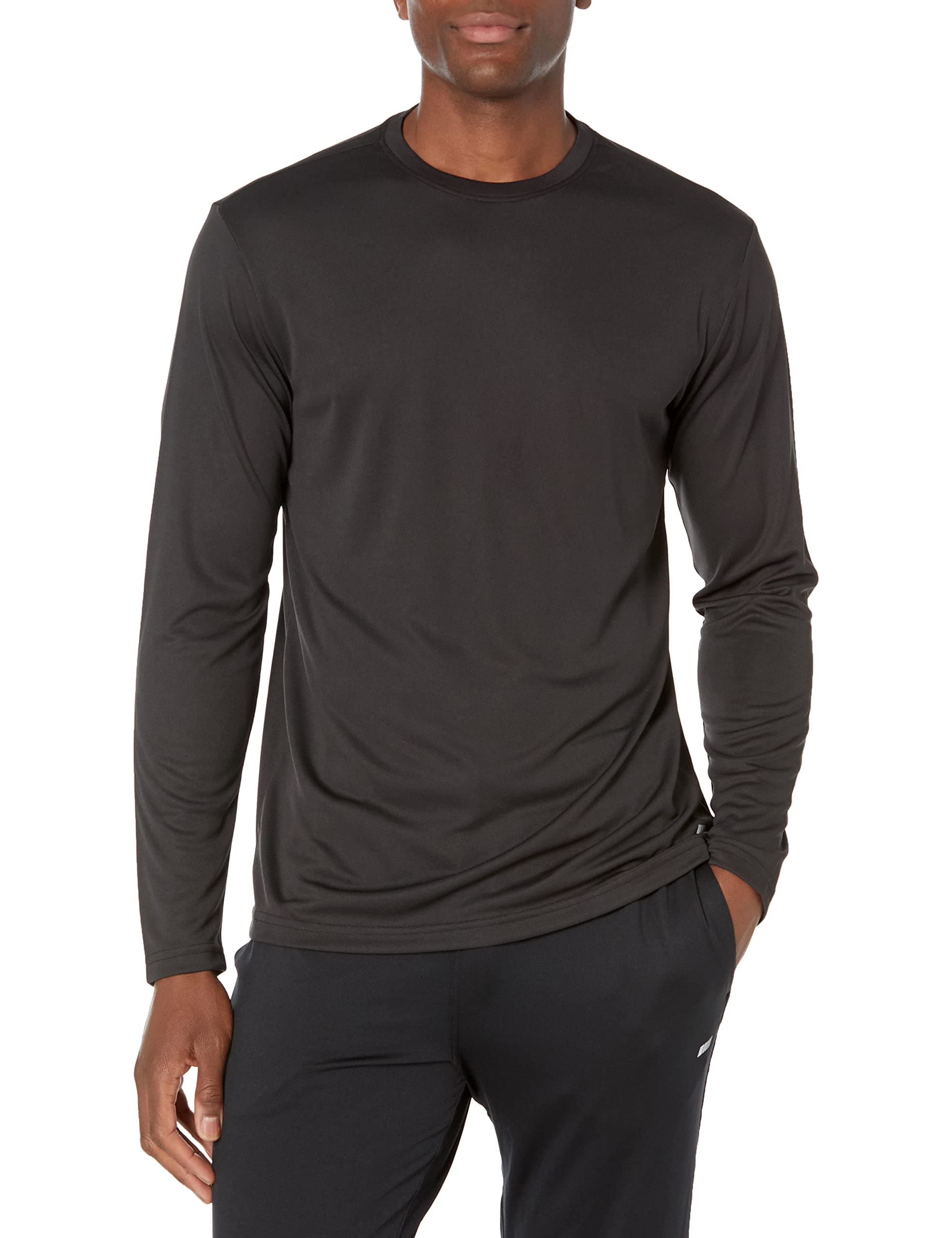 Amazon Essentials Men's Moisture Wicking Long Sleeve Performance Tech Crew Neck T-Shirt