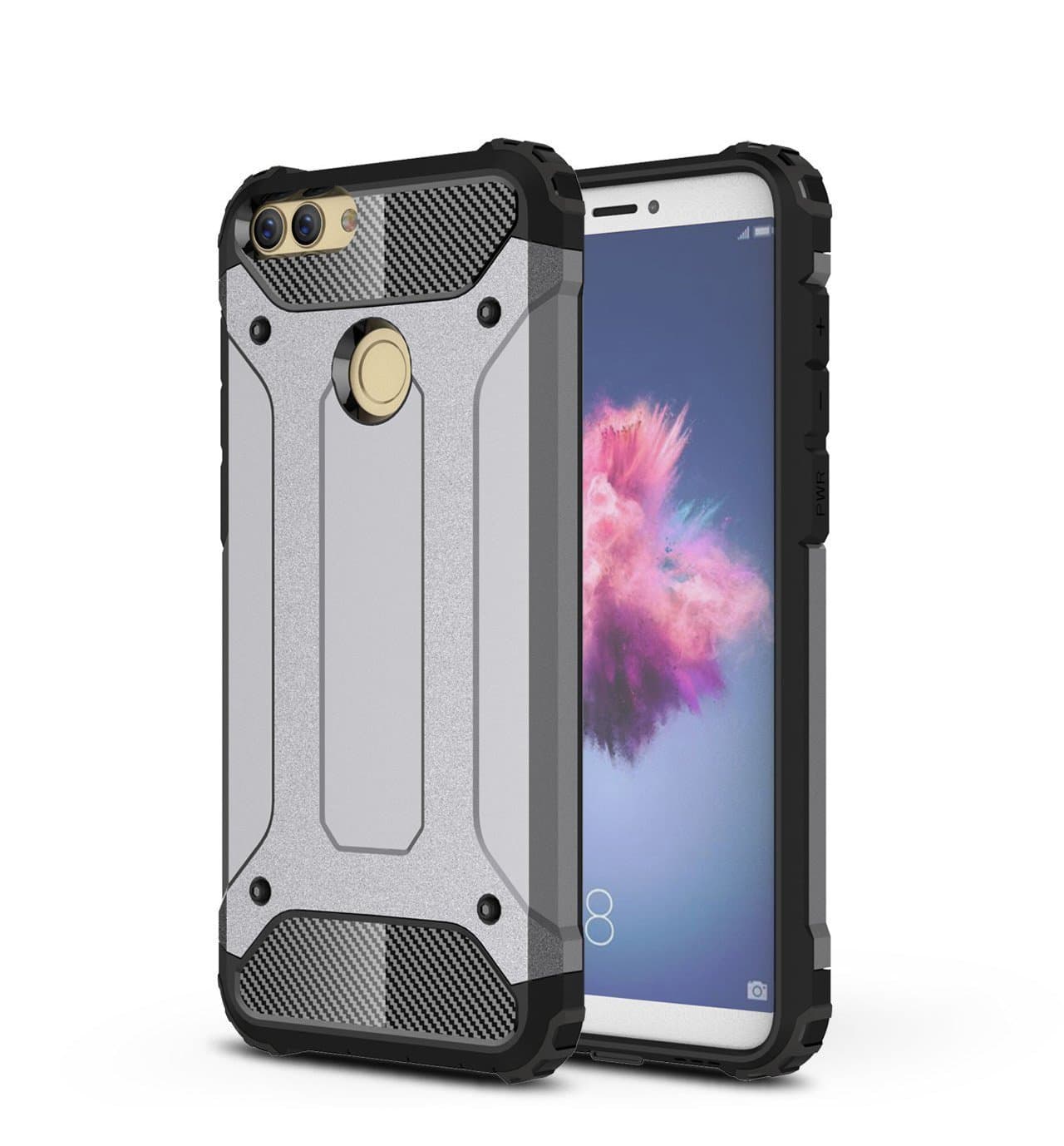 ROCKWEY For Huawei P Smart case,TPU + PC,durable,Shock-Proof,perfect match Huawei P Smart(gray)