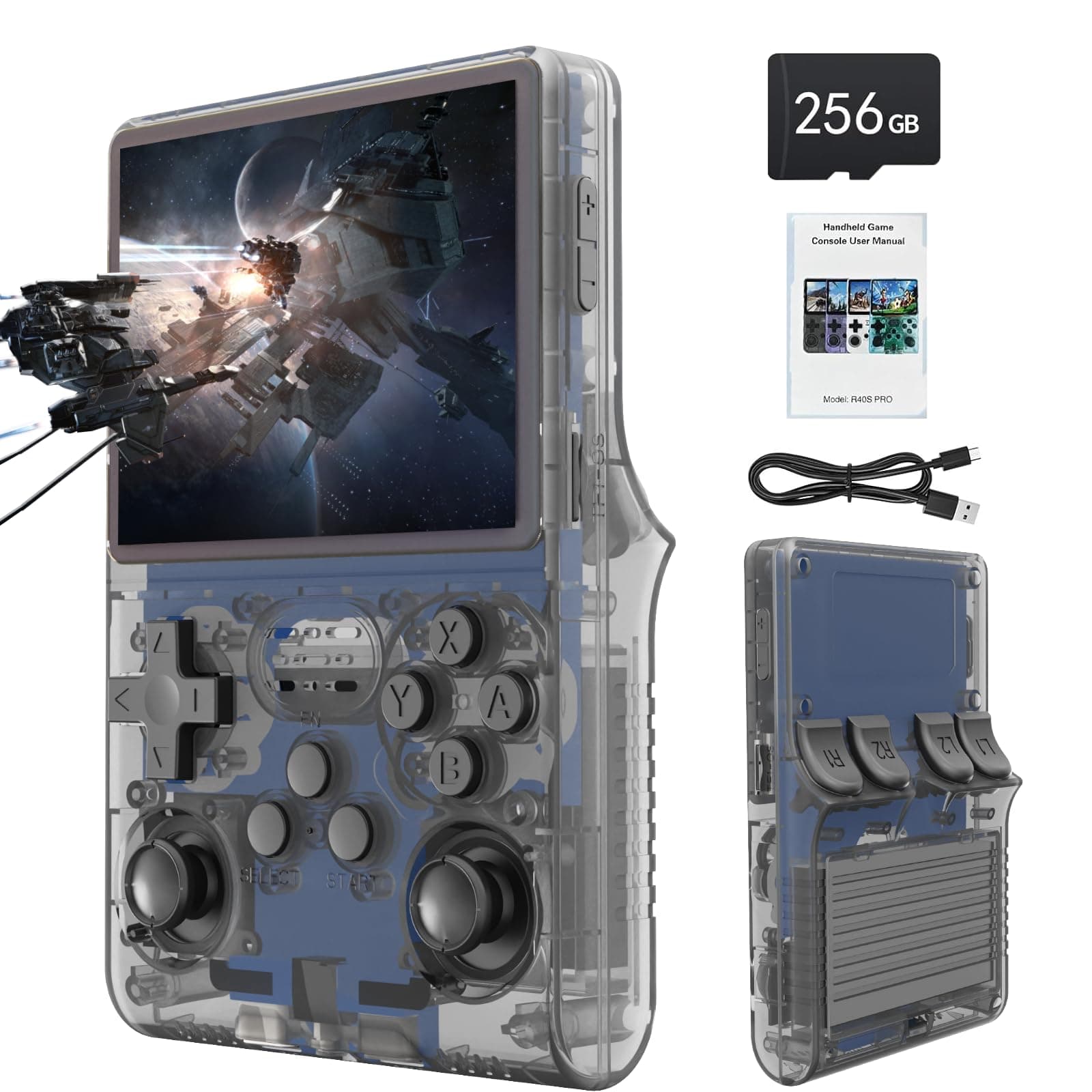 30000 Games in 1Handheld Game Console,3.5-Inch IPS Screen Retro Gaming Console,30000 Classic Games, 3800mAh,20+Mainstream Emulator,Built-in 256G TF Card