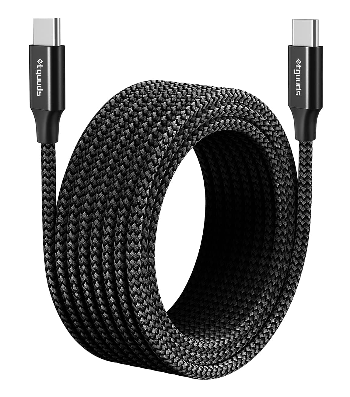 etguuds [ 30ft/9m USB C to USB C Charging Cable, (No Data No Video), Nylon Braided, Super Long USBC to USBC, Type C to C 2.0 Charger Power Cord - Black