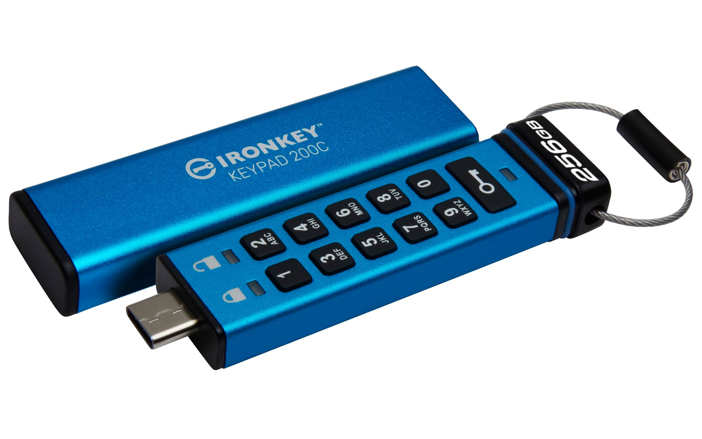 Kingston IronKey Keypad 200C Type-C hardware-encrypted USB Flash Drive FIPS 140-3 Level 3 (Pending) with XTS-AES 256-bit Hardware Encryption -IKKP200C/256GB