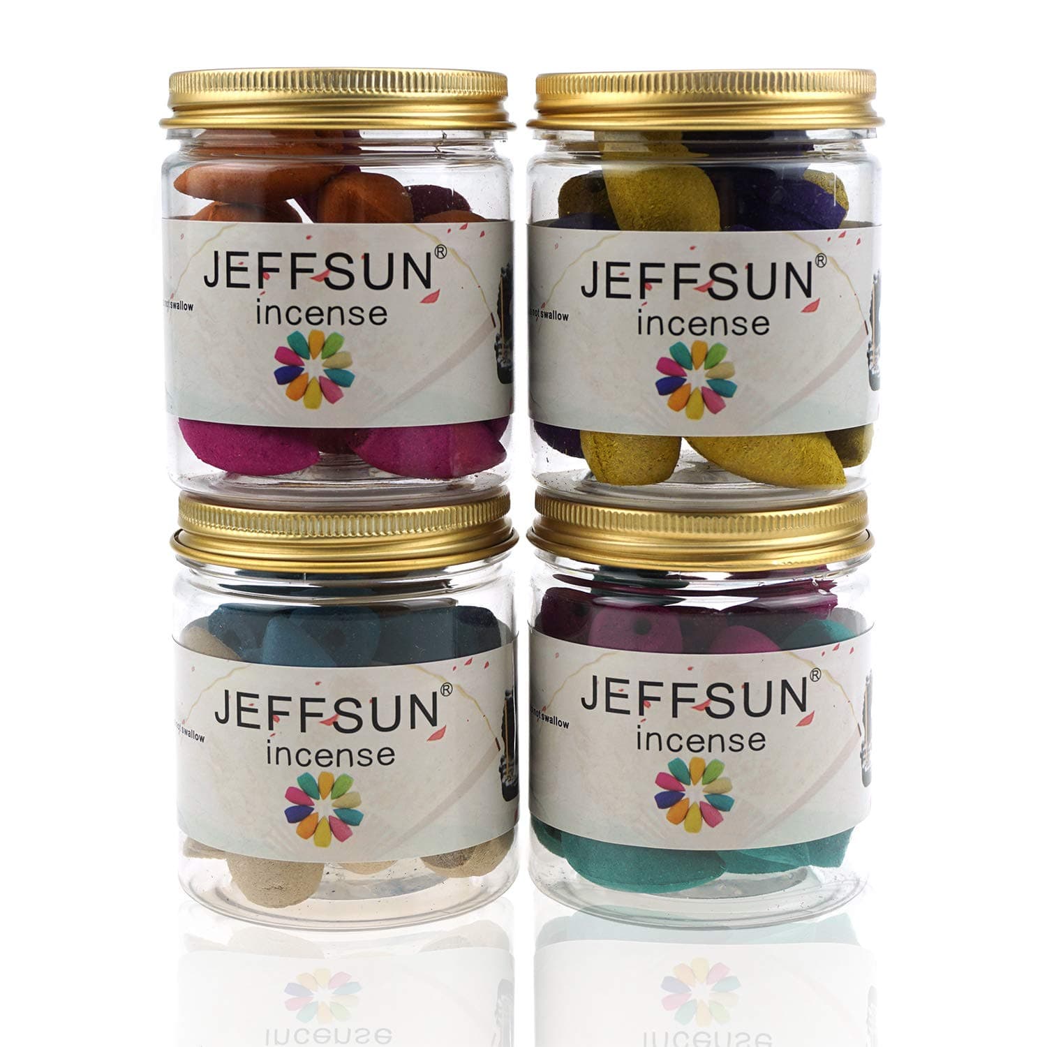 80 Pcs Backflow Incense Cones 4 Bottles 8 Mixed Natural Scents Ocean Sandalwood Cherry Blossoms Jasmine Osmanthus Lavender Rose Green Tea Backflow Cones Waterfall Used for Backflow Incense Burner Hold