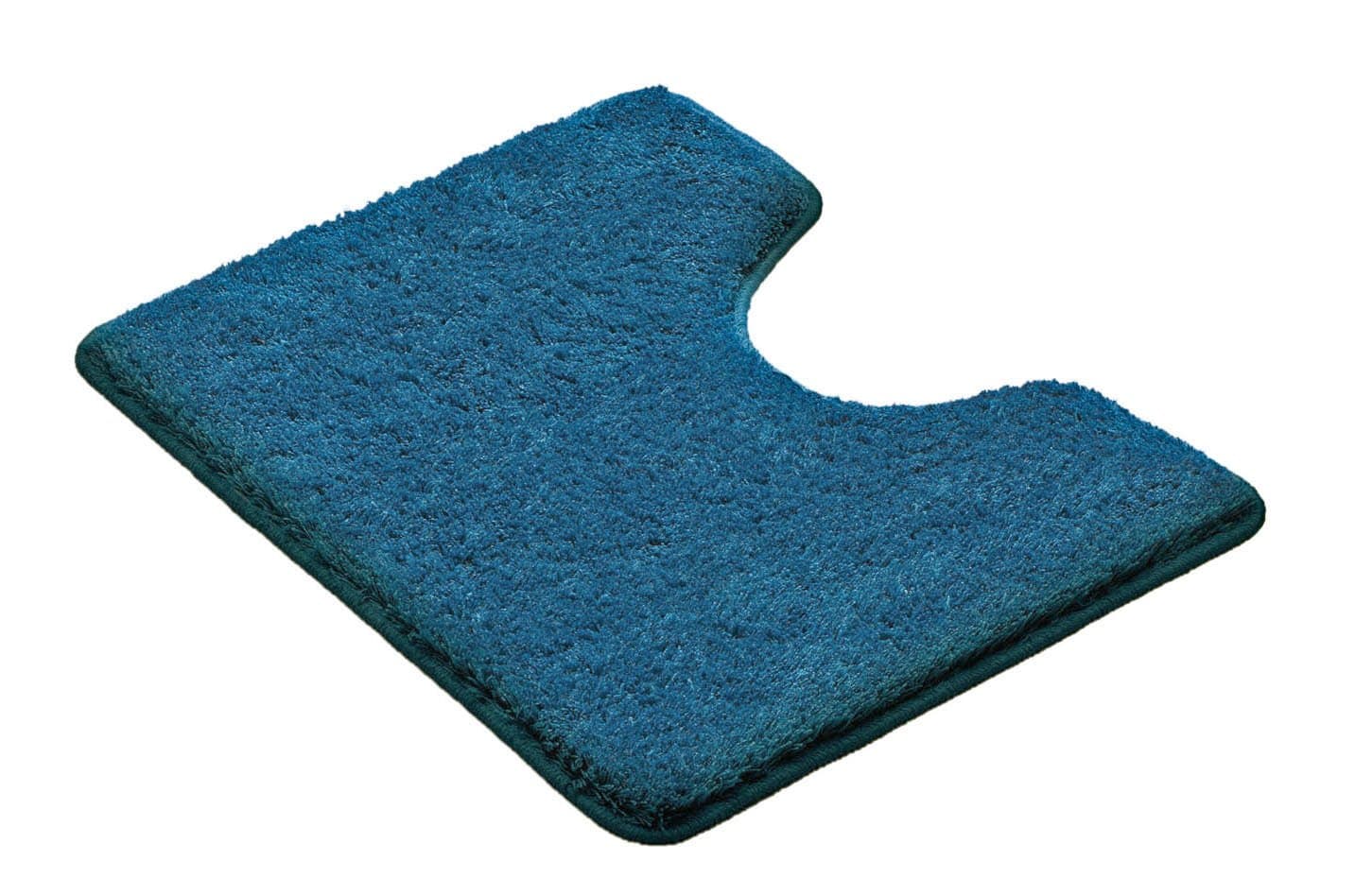 Vonella 14302 Bath Mat Plain 50 x 60 CM with Cut-Out 100% Polyacrylic Blue