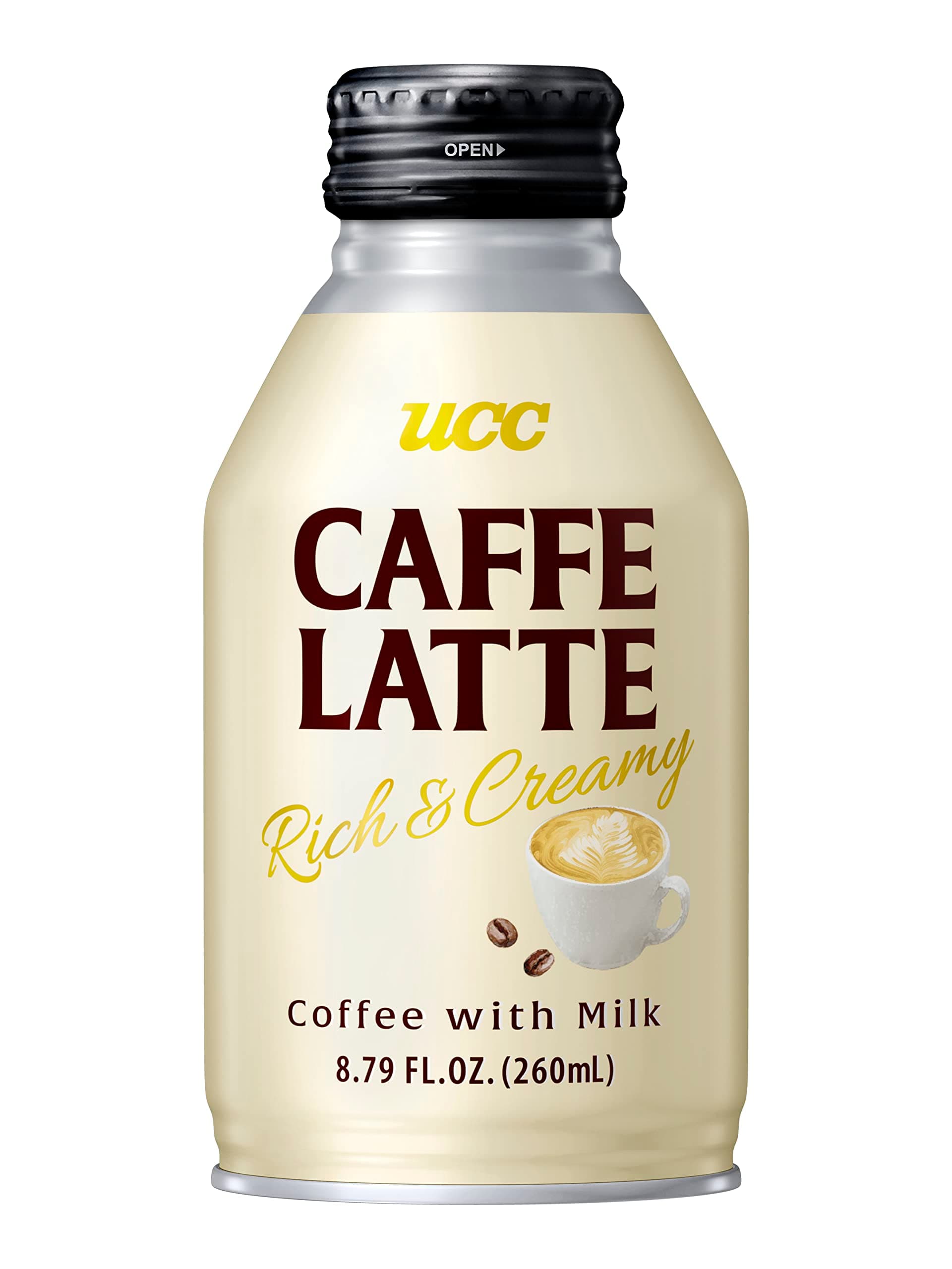Ready to Drink Caffe Latte, 8.79 FL OZ (Pack of 24), Delicious, Rich and Creamy, Convenient Bottled Coffee Drinks For On-the-Go, Imported from Japan