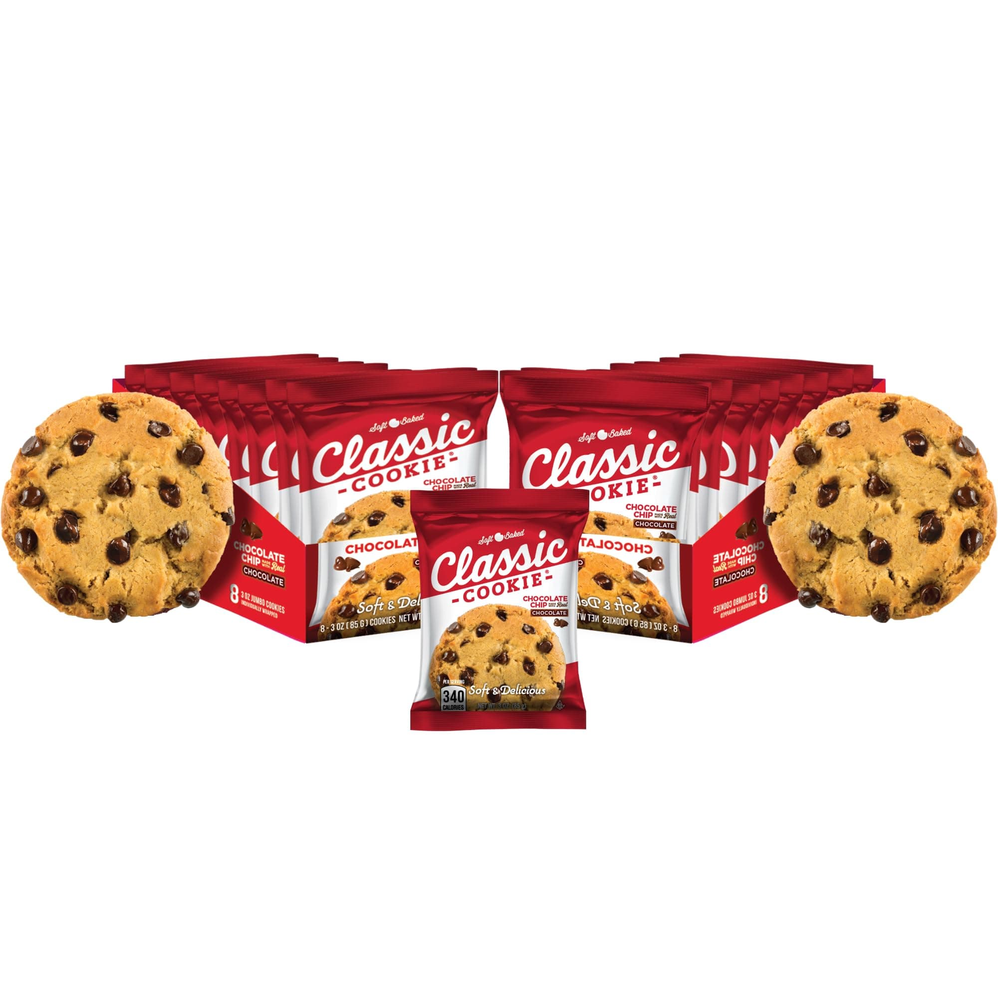 Soft Baked Chocolate Chip Cookies, 2 Boxes, 16 Individually Wrapped Cookies