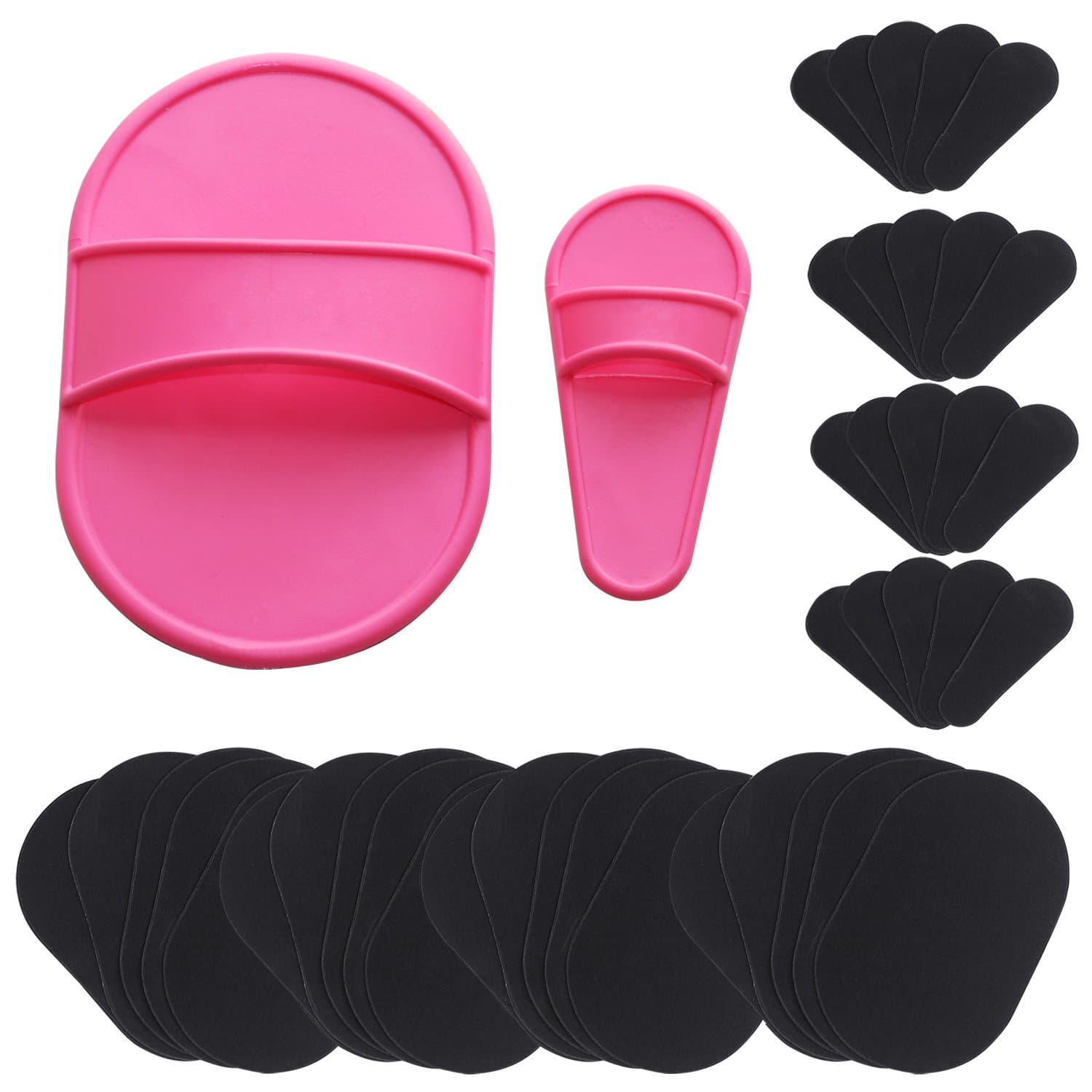 – Exfoliating Hair Removal Pad Set - 40 Buffer Pads With 2 Holders - Smooth Skin on Legs, Arm, Face, Top Lip - Depilation for Unwanted Hair