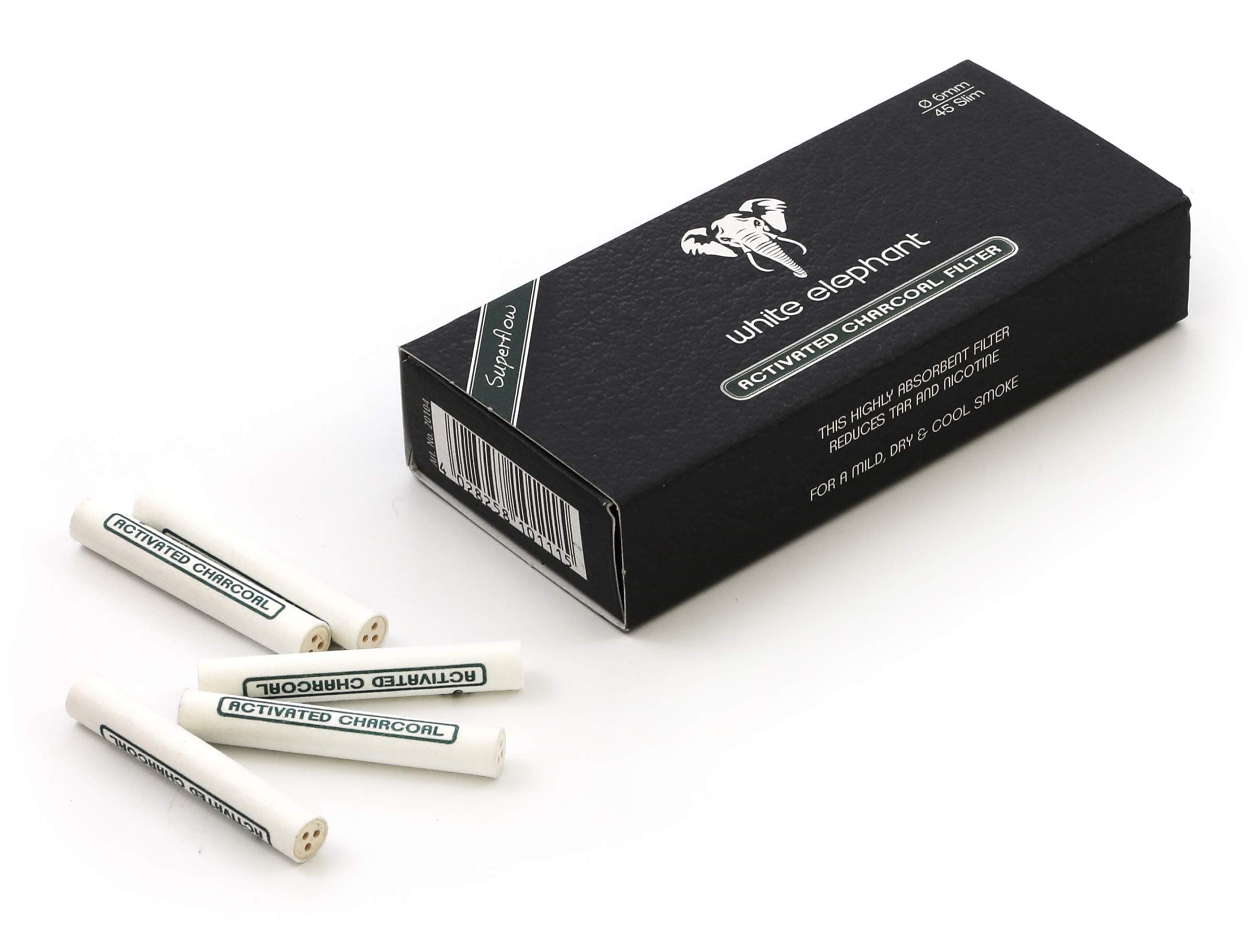 45 Filters x 6mm Active Charcoal Pipe Filter from Germany