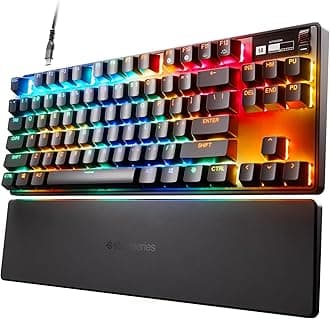SteelSeries Apex Pro TKL HyperMagnetic Gaming Keyboard - World's Fastest Keyboard - Adjustable Actuation - Esports Tenkeyless - OLED Screen - RGB - PBT Keycaps - USB-C - 2023 Edition,Black