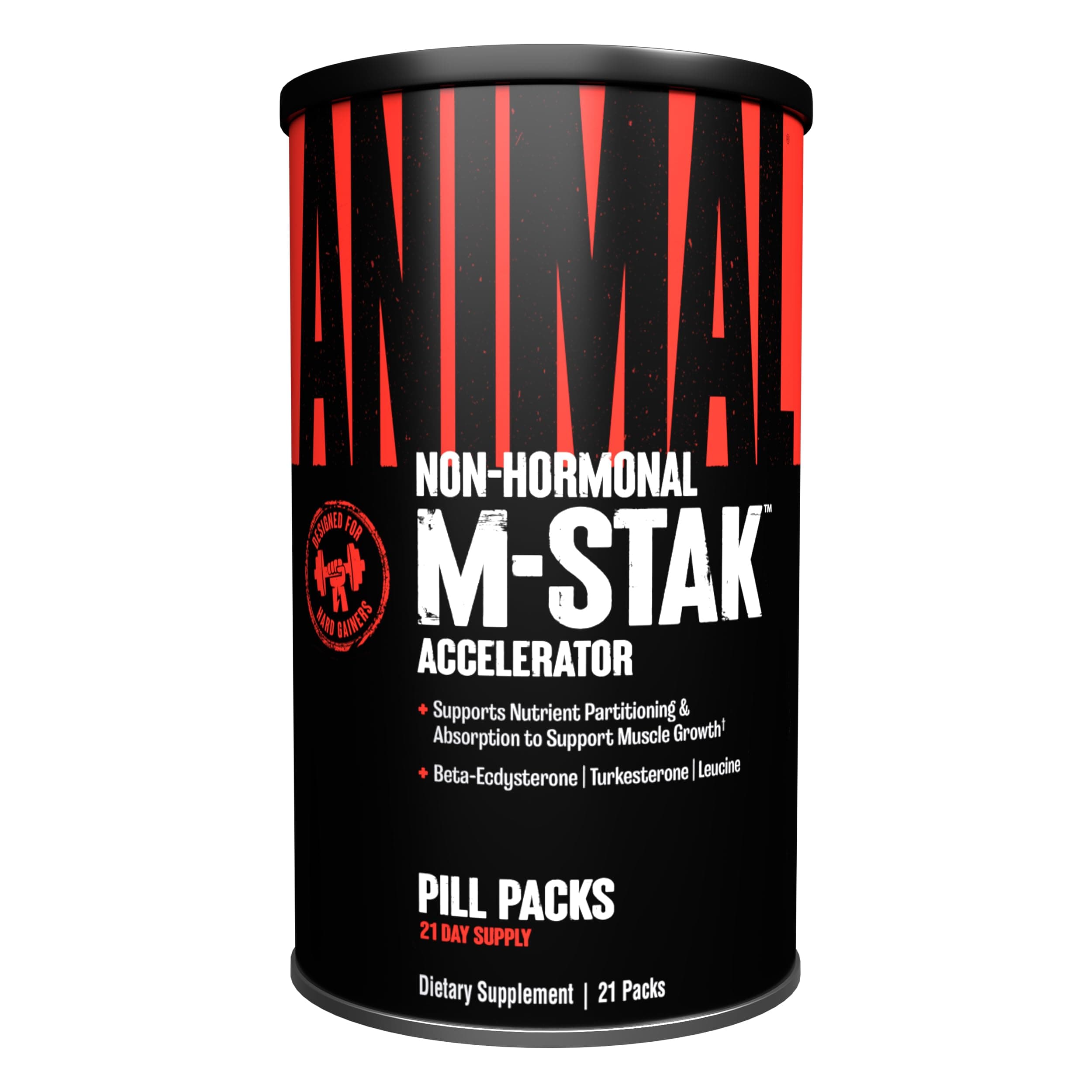 Animal M-Stak - Non-Hormonal Hard Gainers Muscle Building Stack with Energy Complex - 21 Count