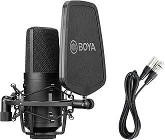 BOYALarge Diaphragm Cardioid Condenser XLR Microphone for Studio, Podcasting & Streaming, Recording Vocals, Acoustic Instruments, Home Audio YouTube Video