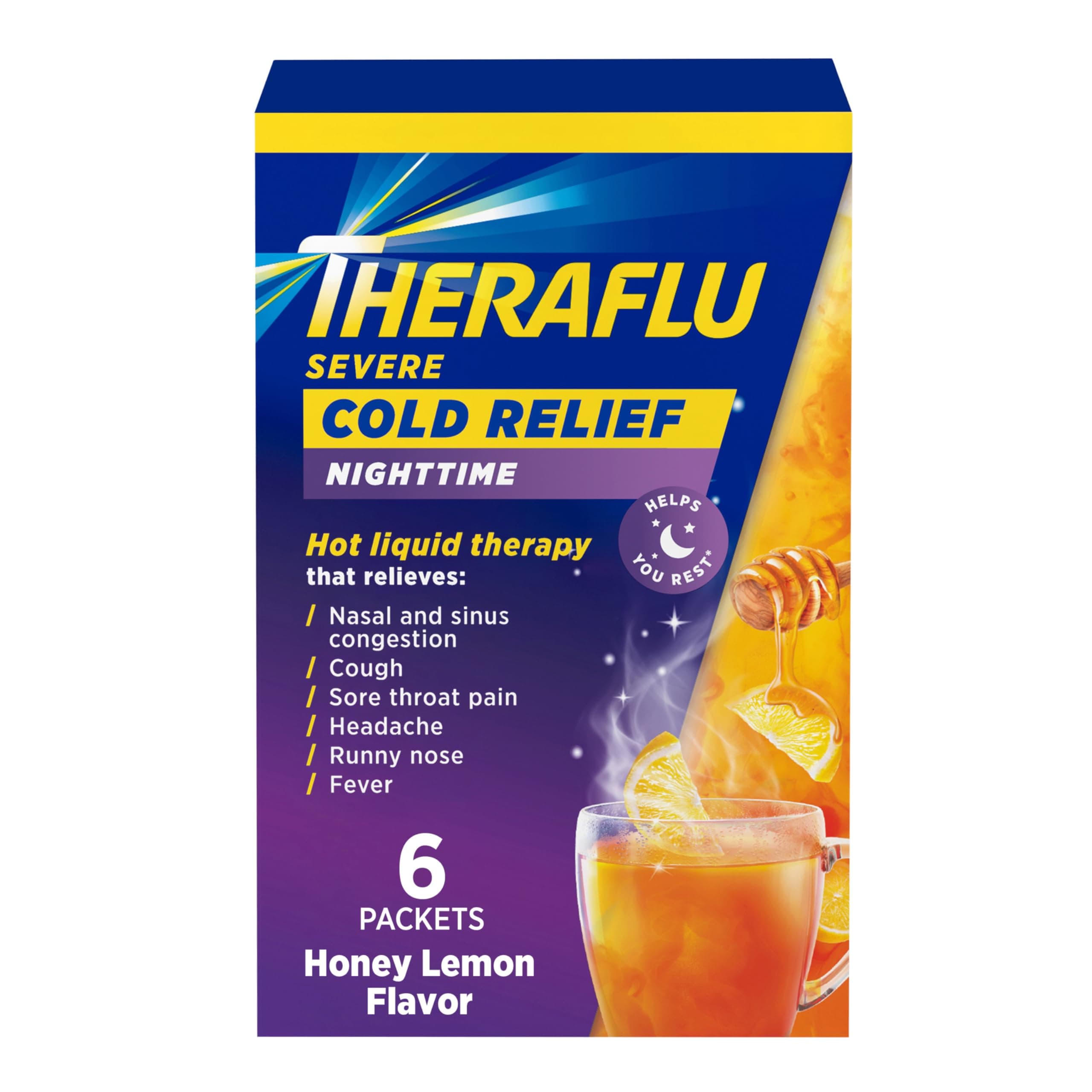 Multi-Symptom Severe Cold Relief Nighttime Honey Lemon