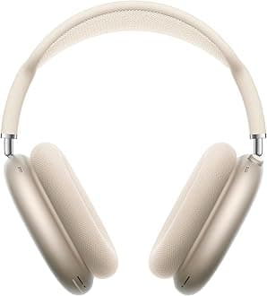 AirPods Max Wireless Over-Ear Headphones, Pro-Level Active Noise Cancellation, Transparency Mode, Personalised Spatial Audio, USB-C Charging, Bluetooth Headphones for iPhone, Starlight 