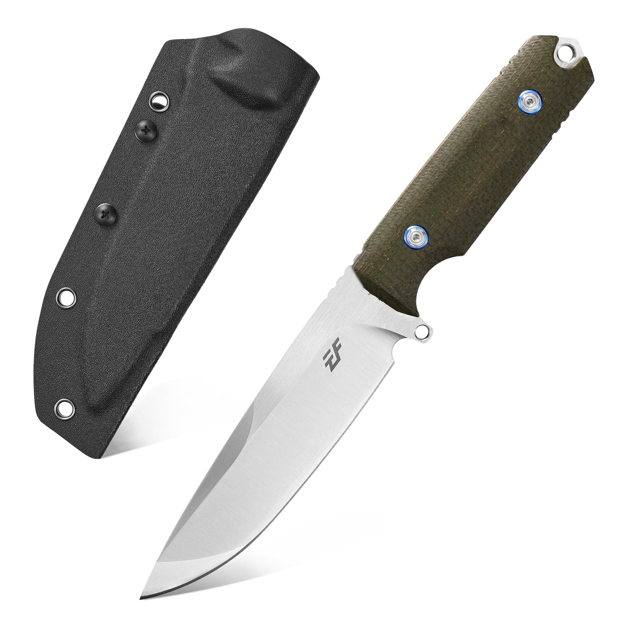 EF131 Fixed Blade Knife,DC53 Steel Blade,Micarta Handle Full Tang Fixed Knifes for Camping Hunting Bushcraft