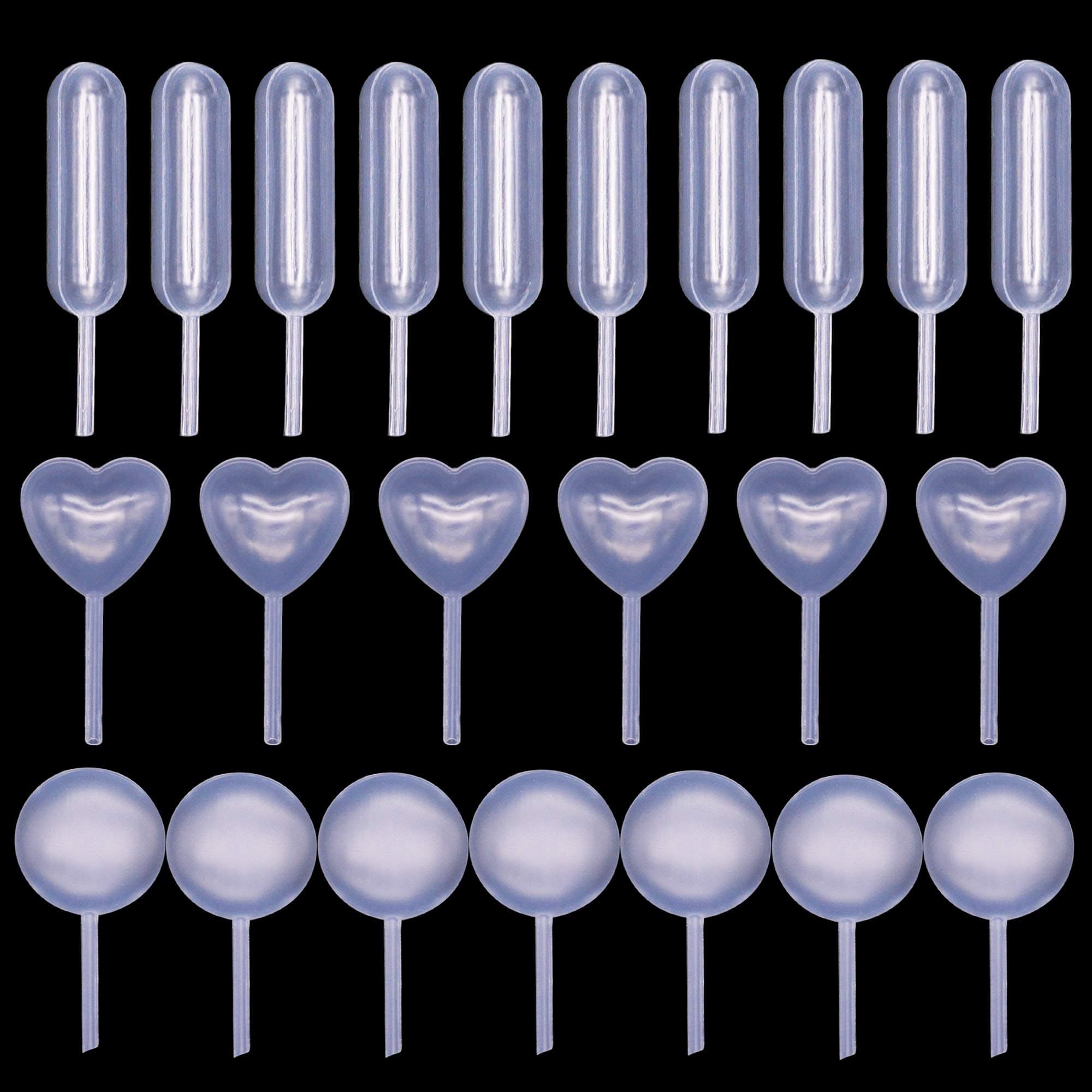 Xinguo 150pcs 4ml Plastic Pipettes Heart Round Rectangular Plastic Squeeze Transfer Cupcakes Pipettes Suitable for Chocolate, Cupcakes, Strawberries