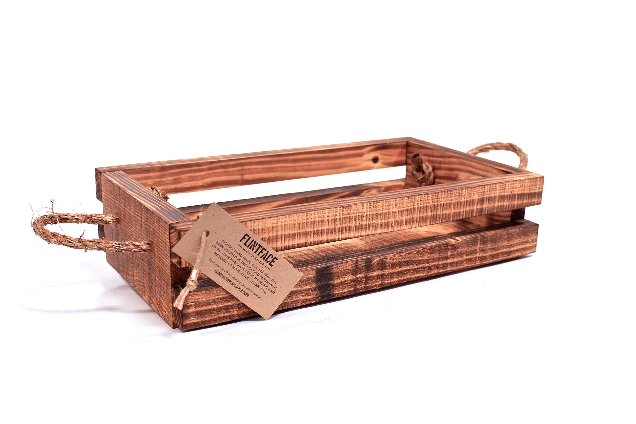 Handcrafted Rustic Custom Wooden Basket / Crate (Short)