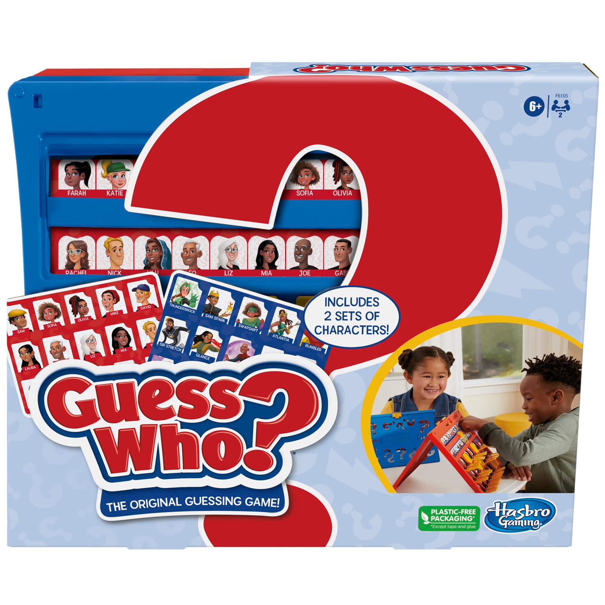Guess Who? Original,Easy to Load Frame,Double-Sided Character Sheet,2 Player Board Games for Kids,Guessing Games for Families,Ages 6 and Up