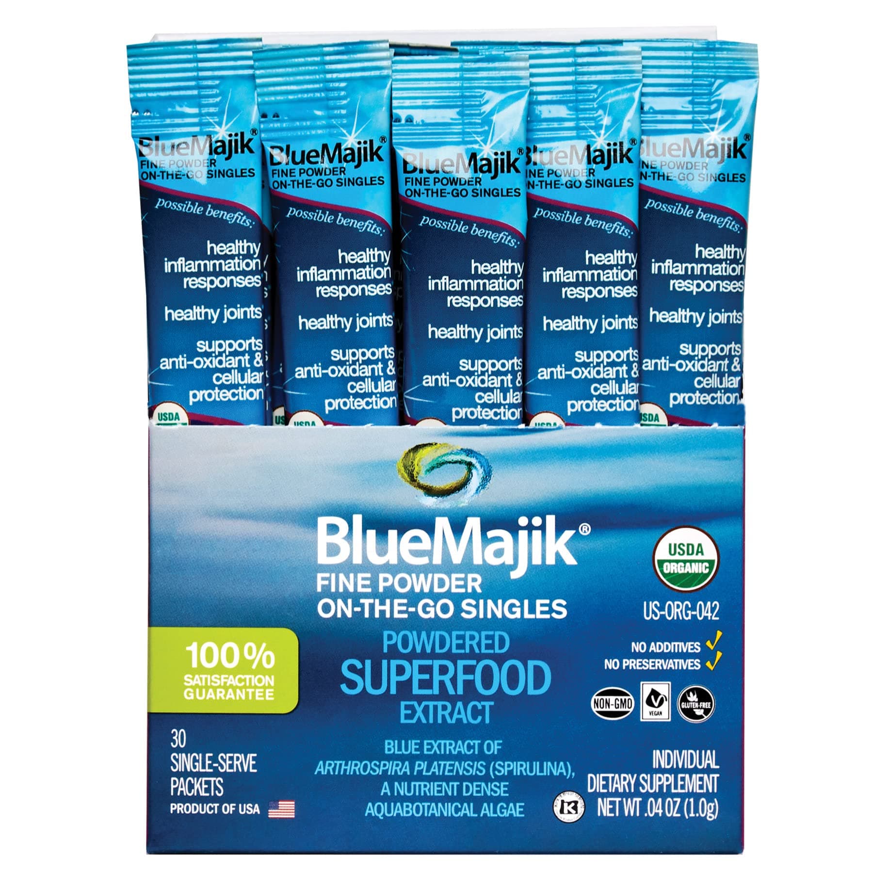 E3LIVE Blue Majik On-The-Go-Singles, 30 Count, 1 Gram