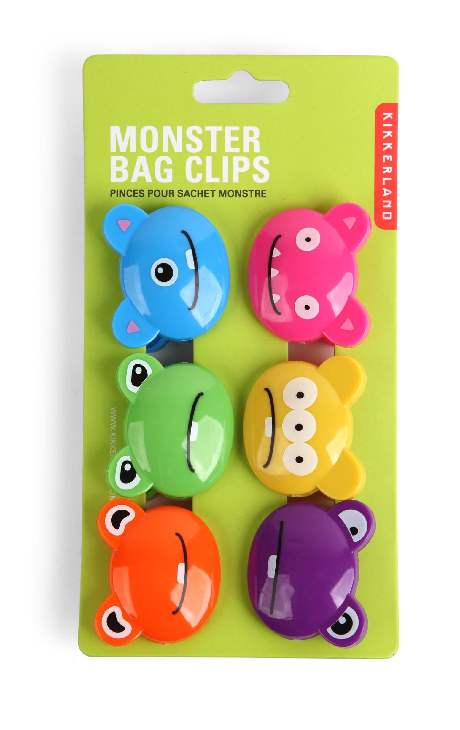Kikkerland Monsters Bag Clips, Set of 6