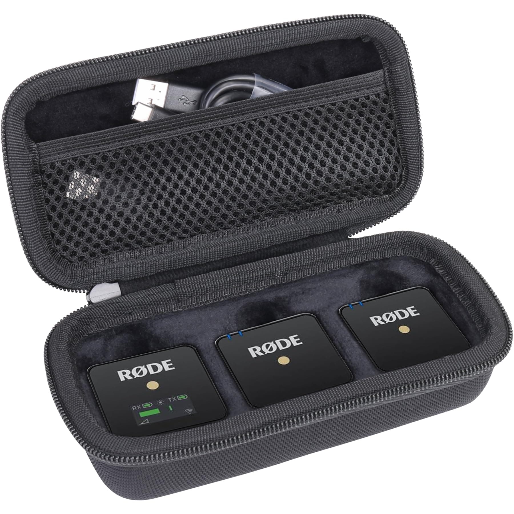 Hard Carrying Case Compatible with Rode Wireless ME Clip/GO II Dual Channel Compact Digital Wireless Microphone System (Black)
