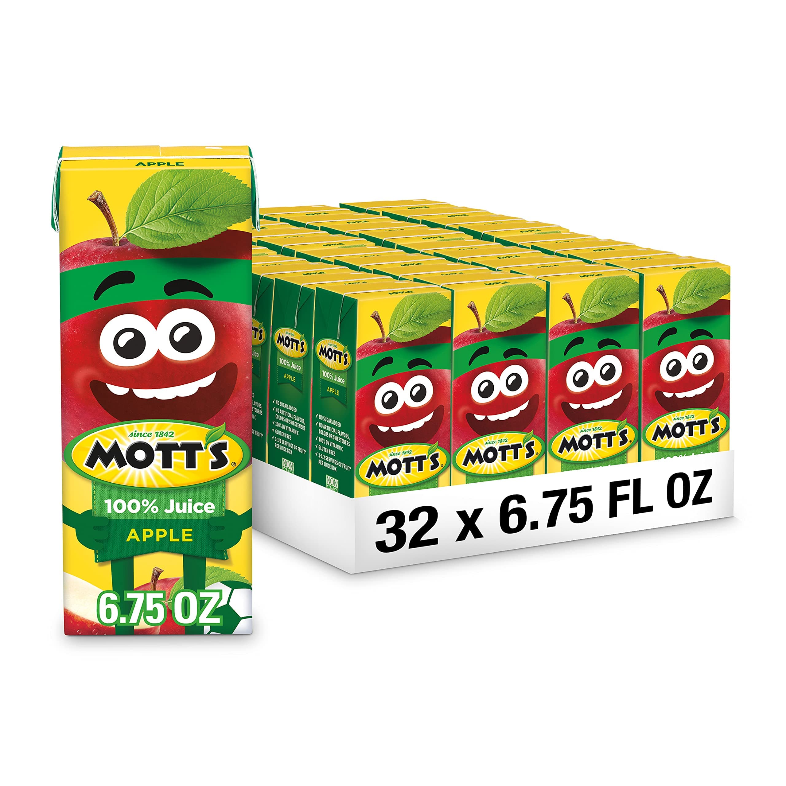 100% Original Apple Juice, 6.75 Fl Oz Boxes, 32 Count (4 Packs Of 8), 2 Servings Of Fruit, 100% Fruit Juice, Gluten-free, Caffeine-free, Kosher, Contains No Artificial Colors Or Sweeteners