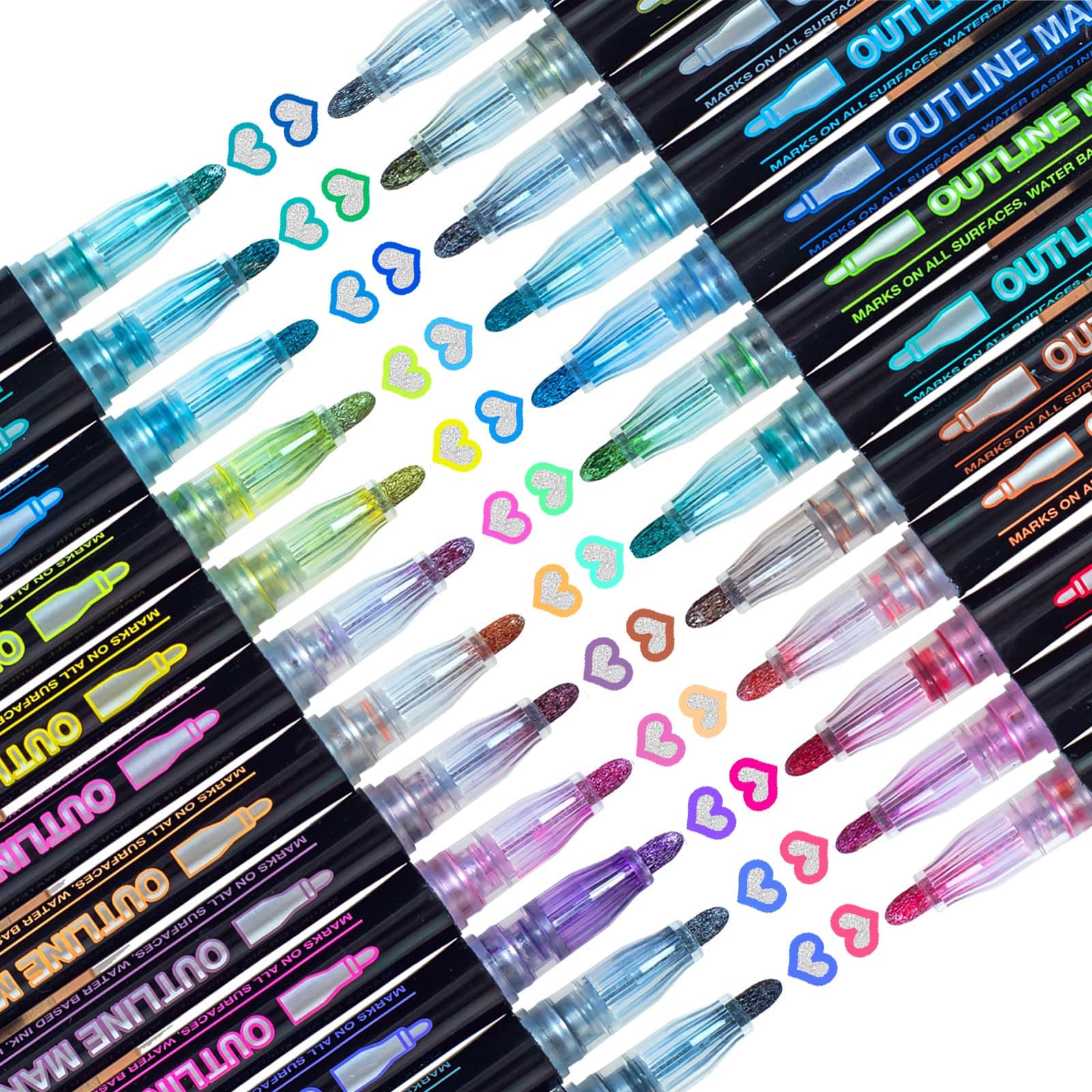 Muchcute Glitter Pens Outline Markers