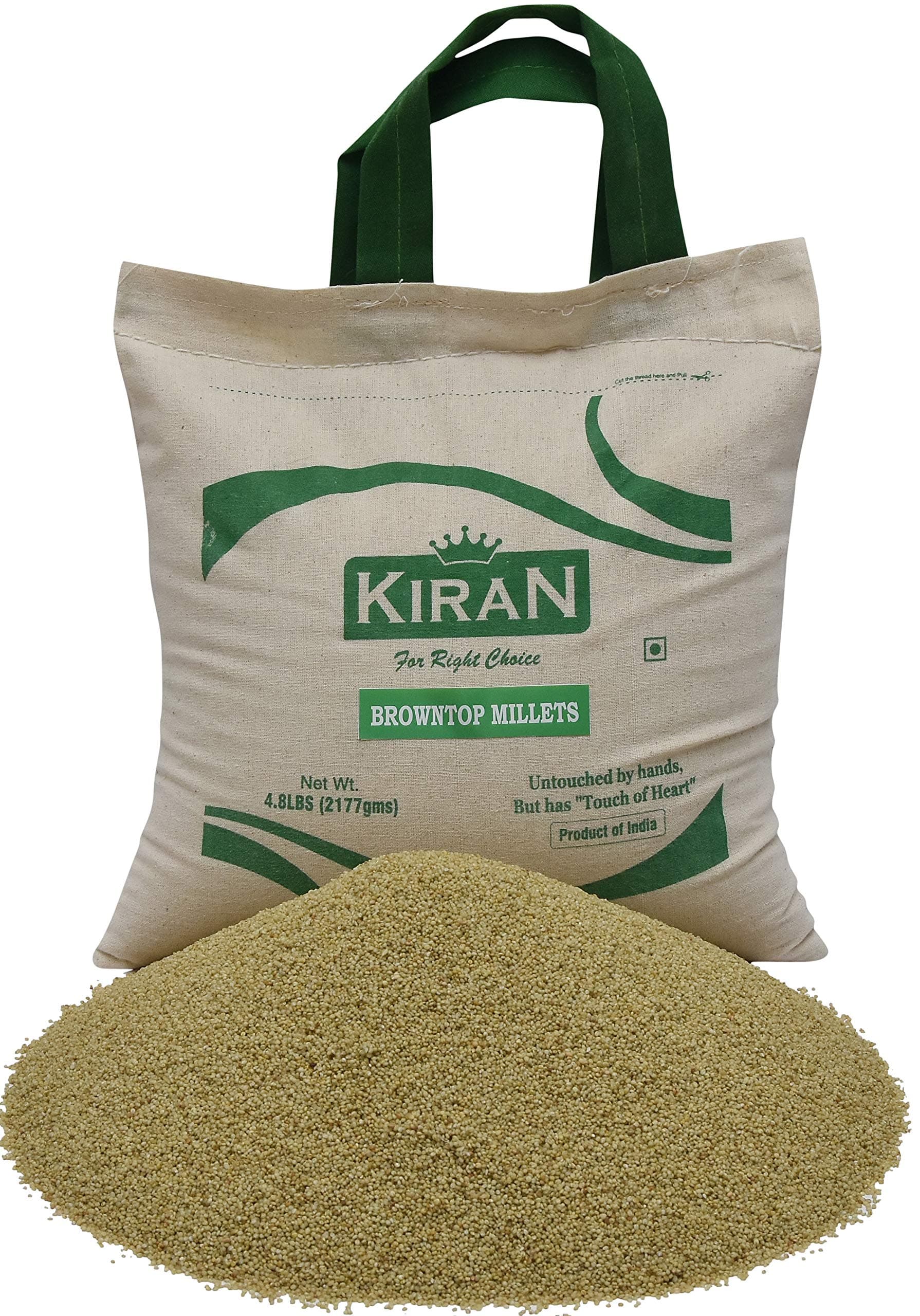 Kiran's Browntop Millets, Eco-friendly Pack, 4.8 Lbs