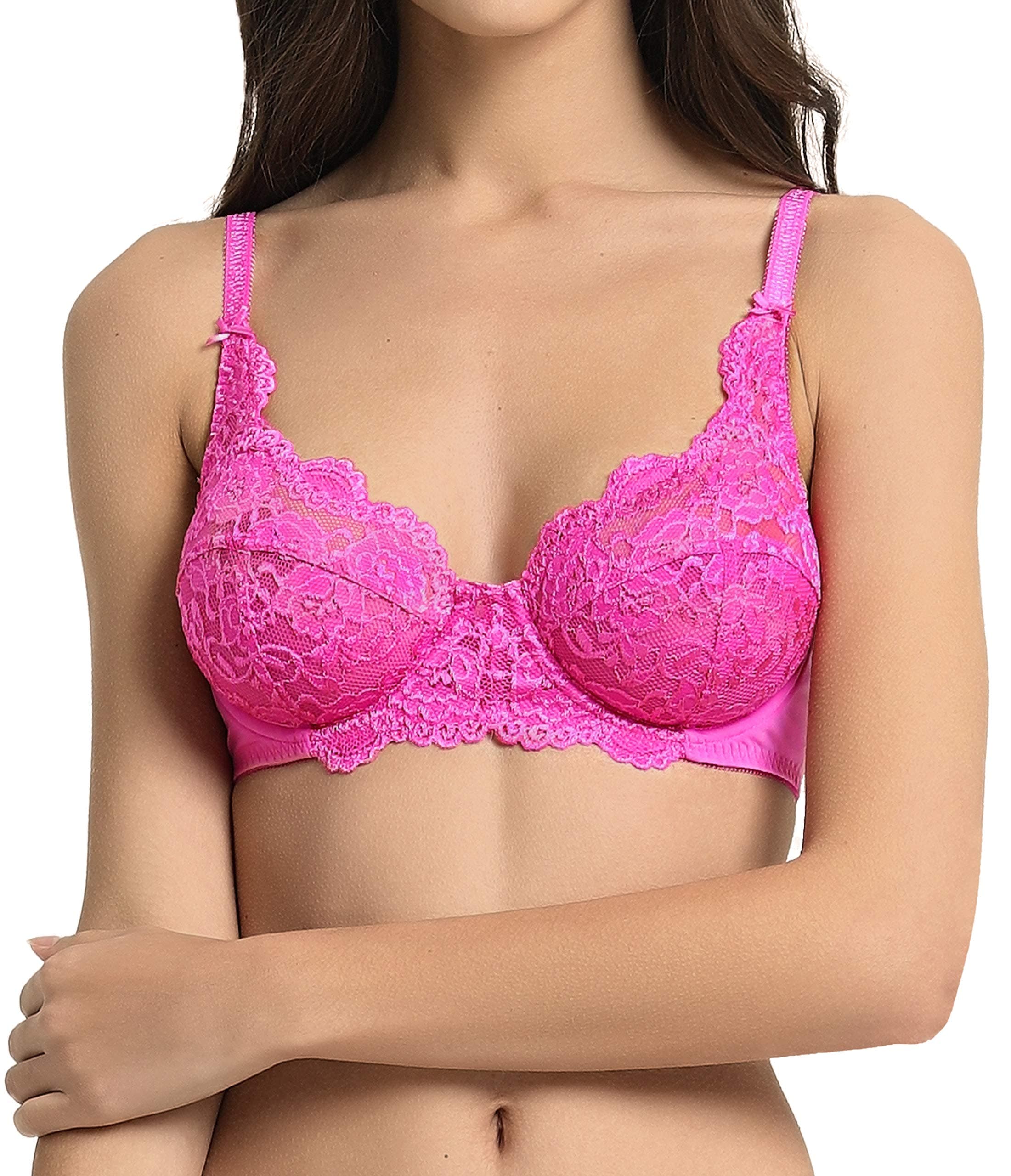 VANEVERWomen’s Bra, Lace Bra, Underwire Unlined Full Coverage Bra, Microfiber