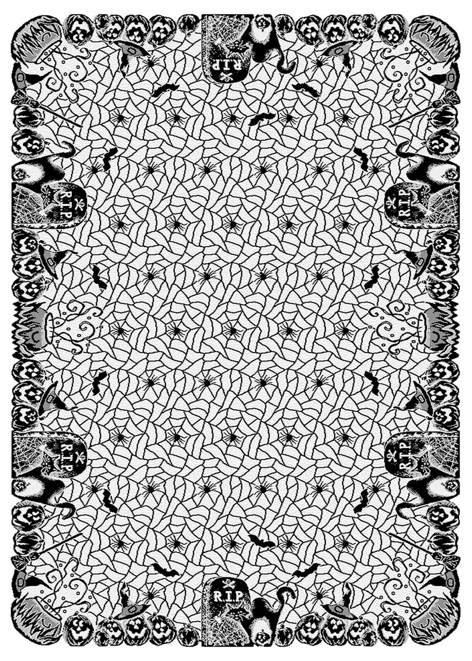 Heritage Lace Rest in Peace Rectangle Tablecloth, 60" by 84", Black